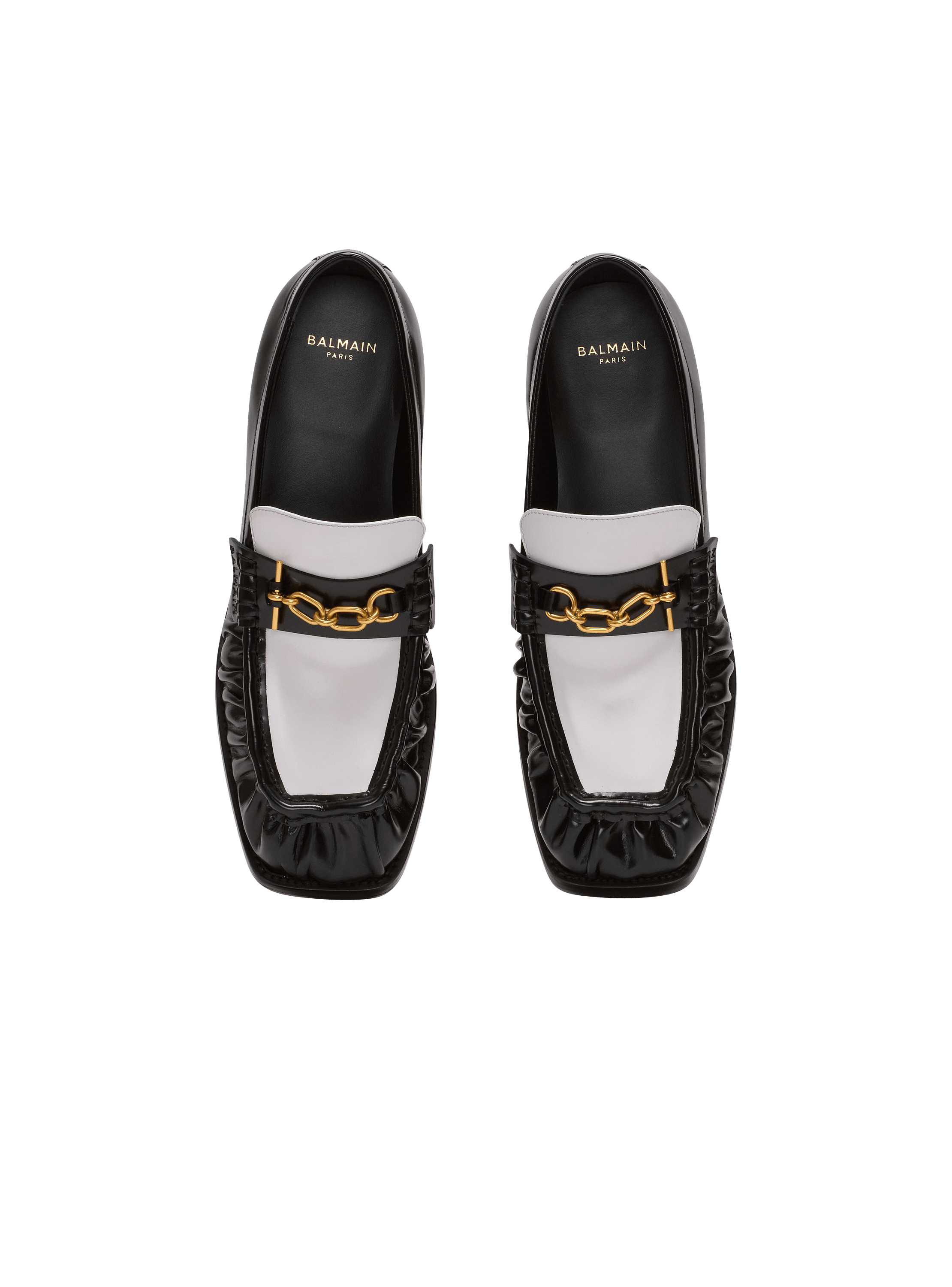 Sync glazed leather loafers