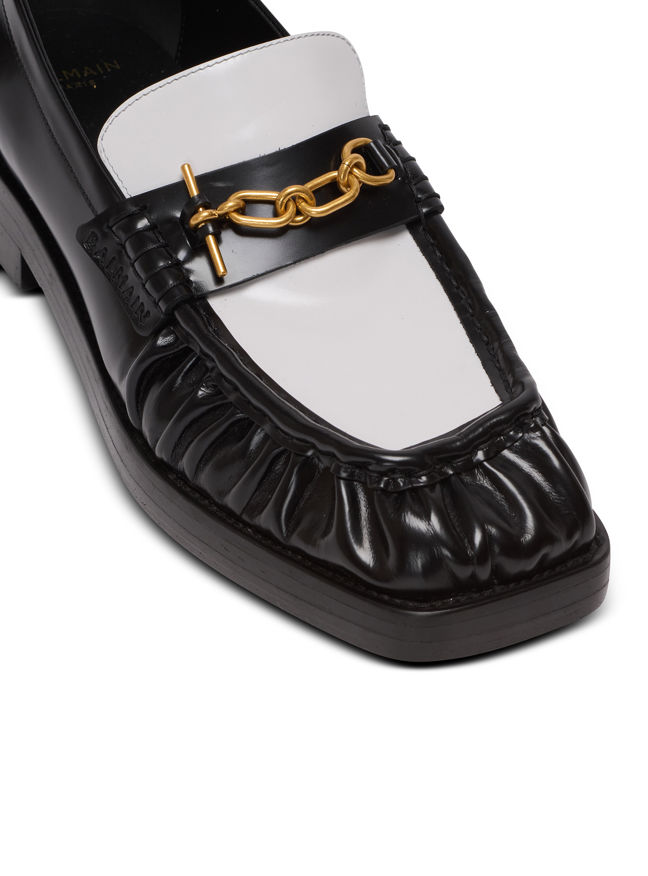 Sync glazed leather loafers