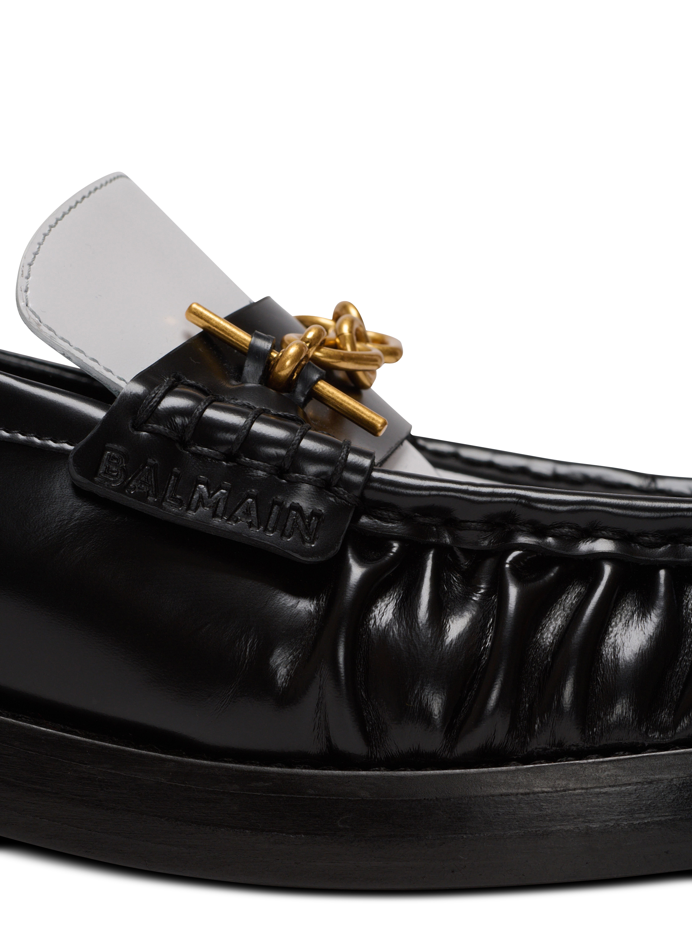 Sync glazed leather loafers