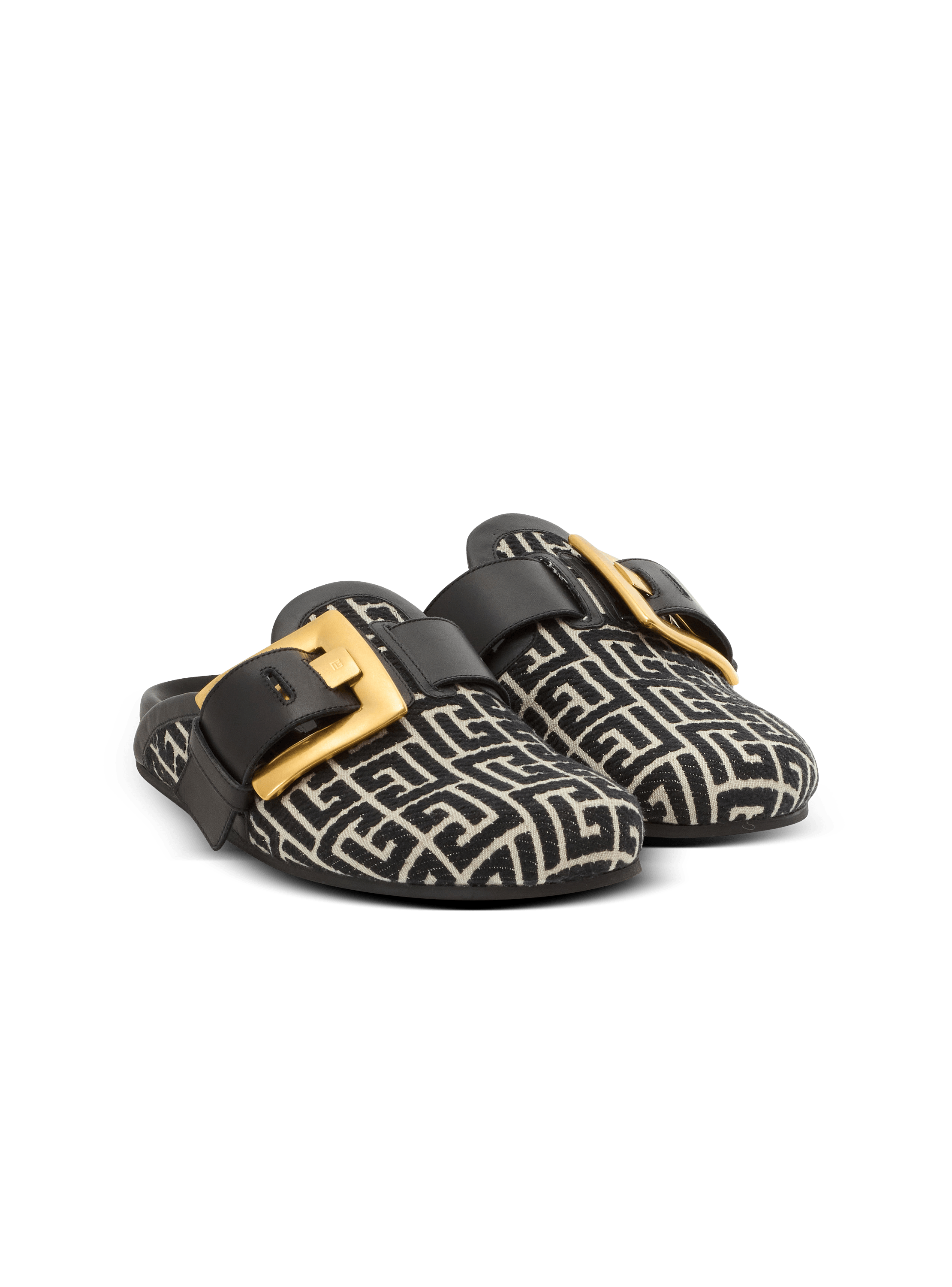 Anthem mules in jacquard canvas with PB monogram