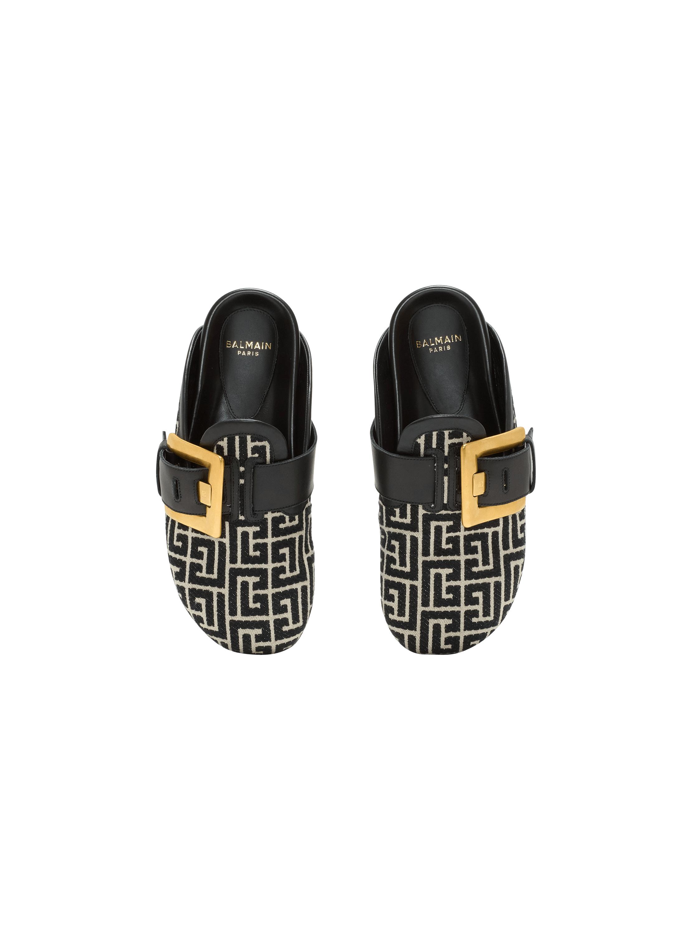 Anthem mules in jacquard canvas with PB monogram