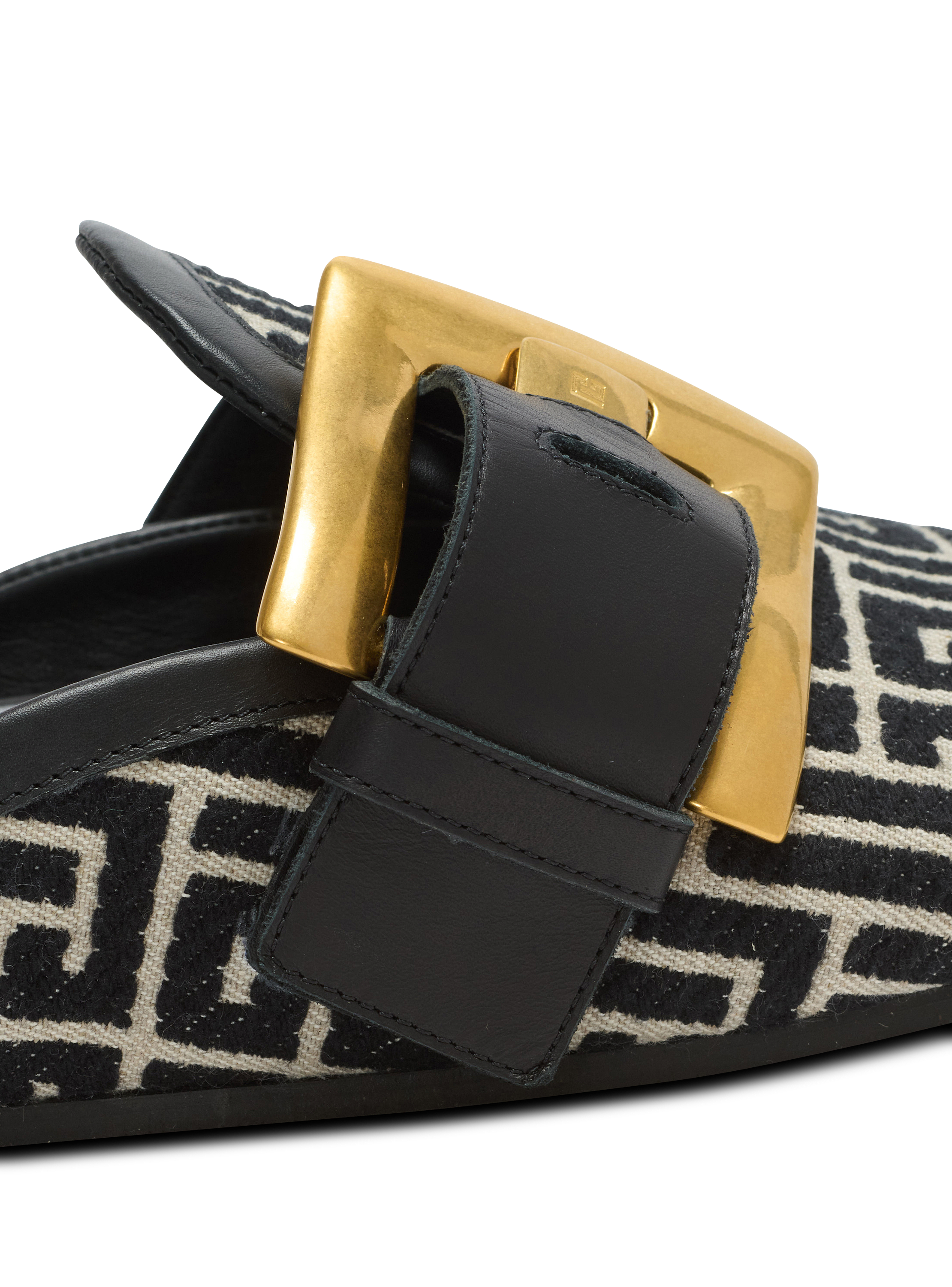 Anthem mules in jacquard canvas with PB monogram