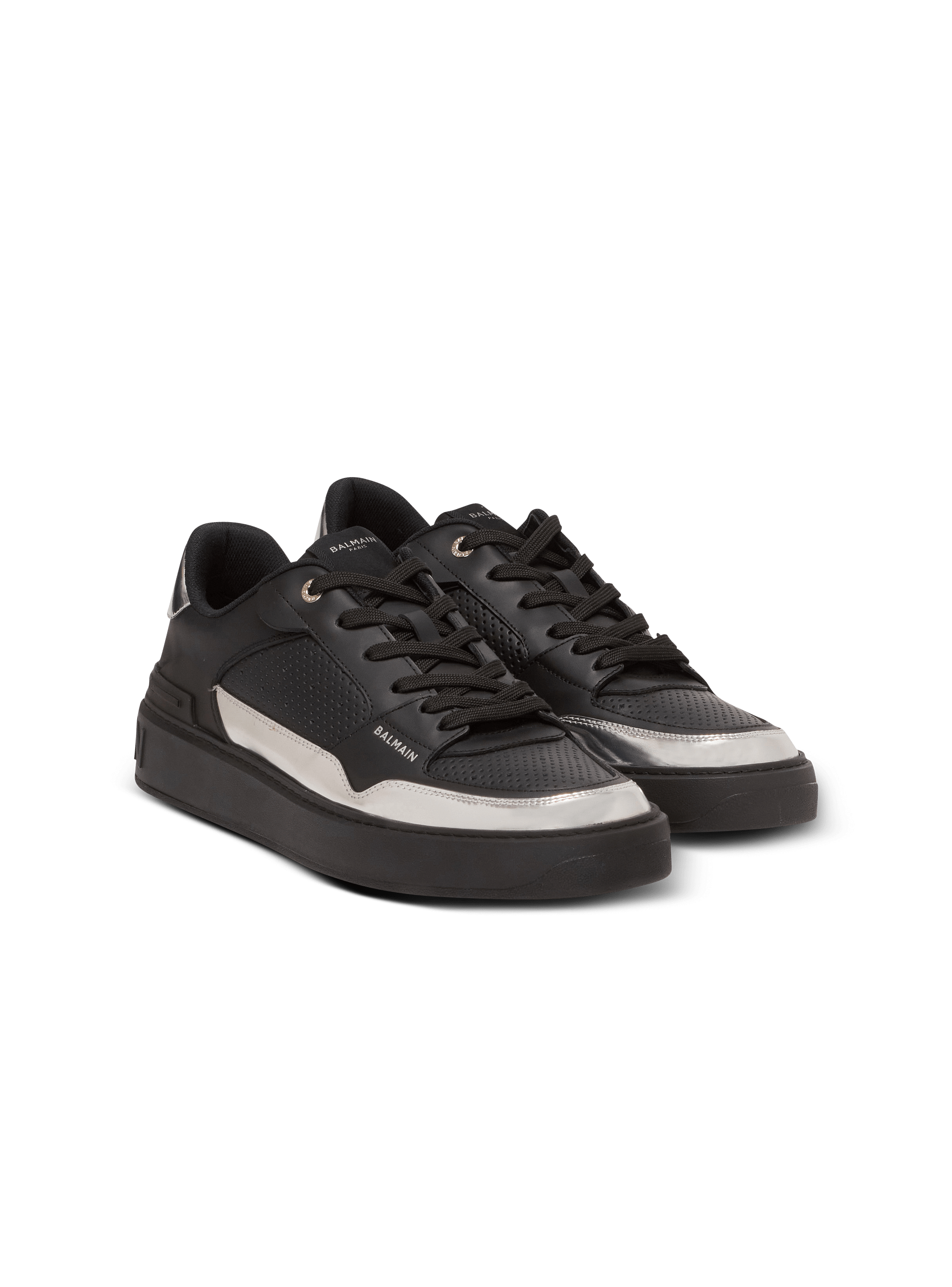 【送料&関税込】Balmain b-court Flip Sneakers B-Court Flip trainers in calfskin - Men | BALMAIN