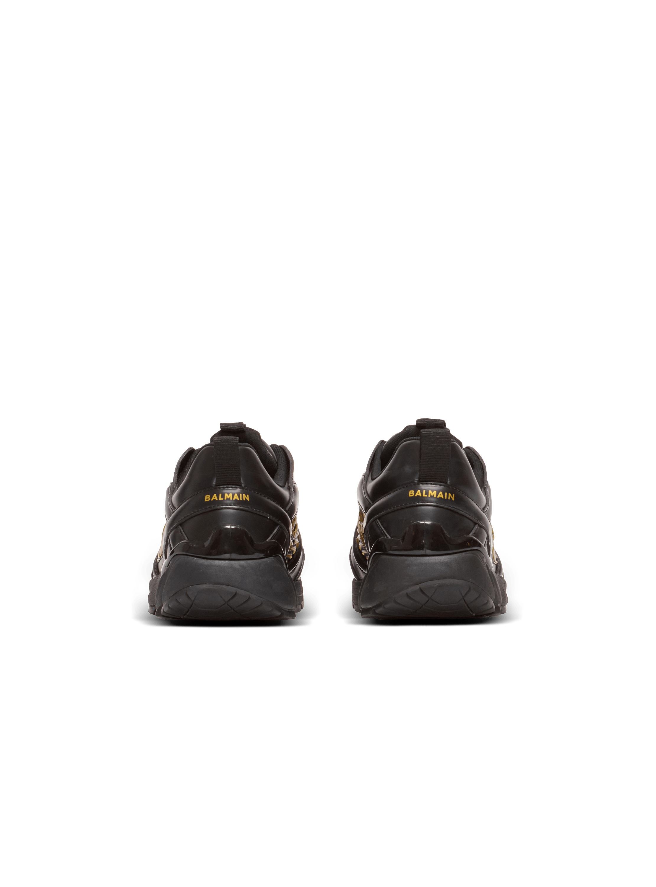 Cosmic Dust glazed leather trainers black - Men | BALMAIN