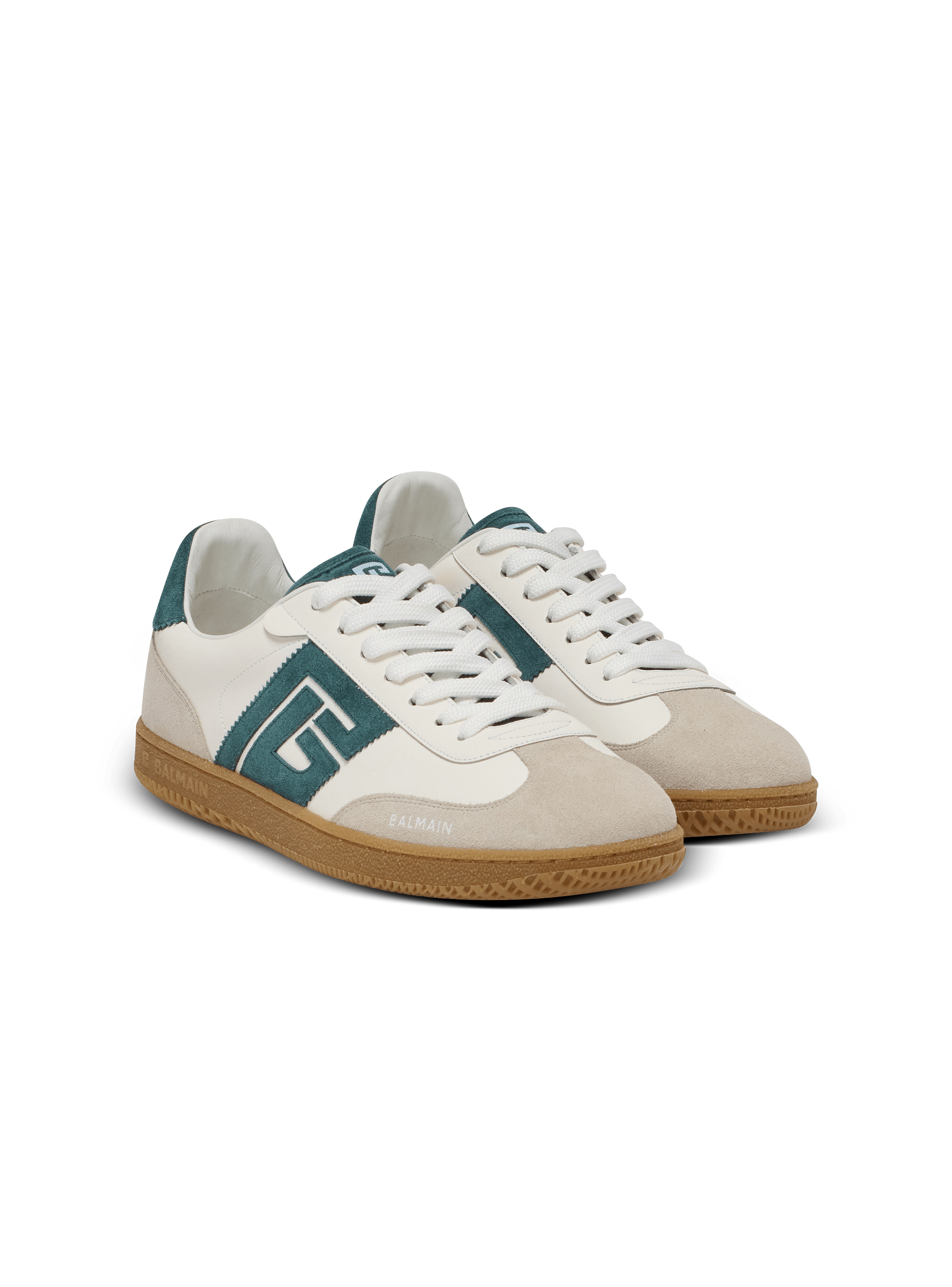 【関税込み】Balmain Swan Sneakers - Balmain - Leather - Gree Balmain Swan trainers in PB Labyrinth jacquard - Men | BALMAIN