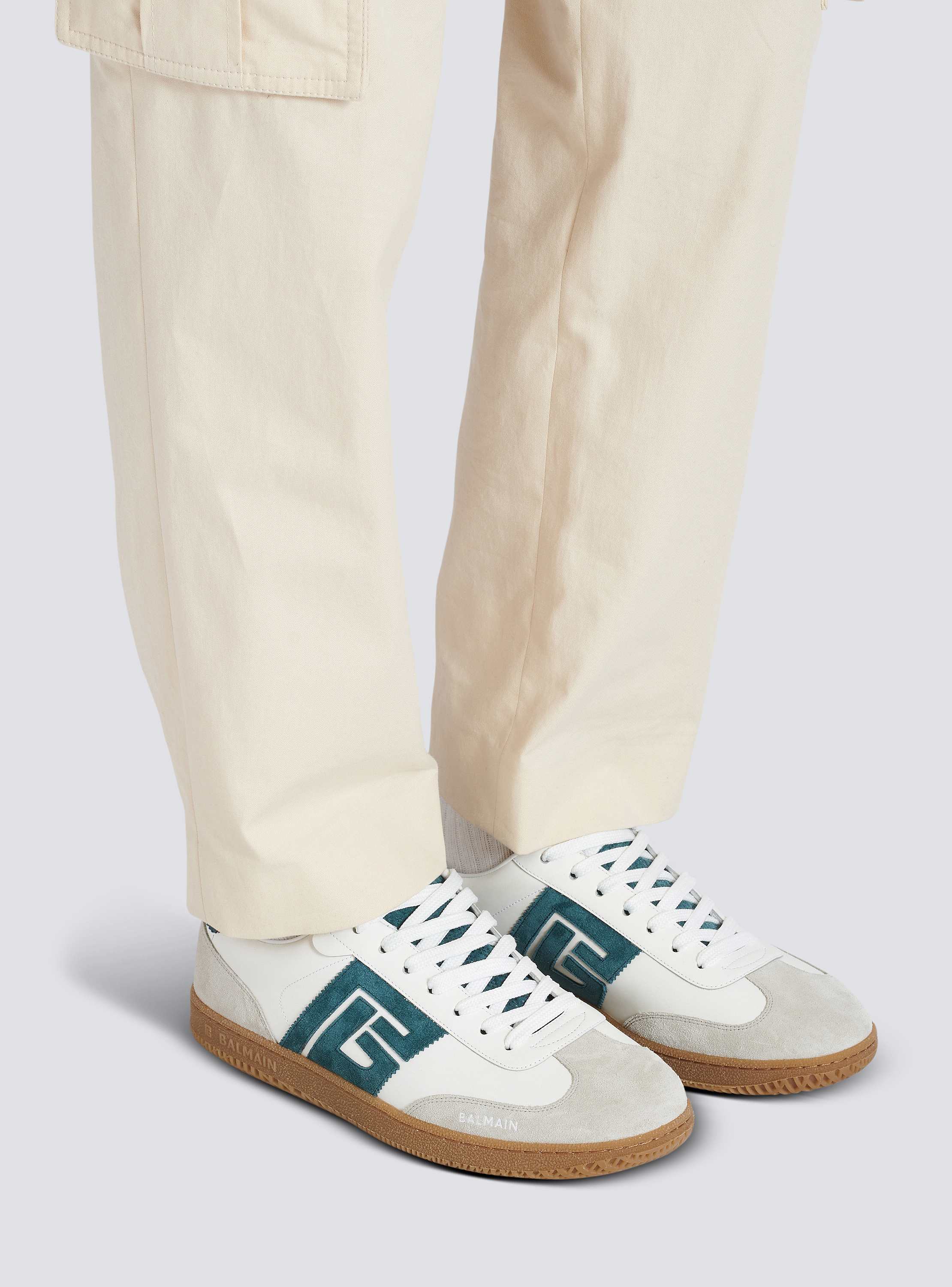 スニーカー BALMAIN BALMAIN SWAN-SUEDE LEATHER&CALFSKIN Balmain Swan trainers in calfskin and suede - Women | BALMAIN