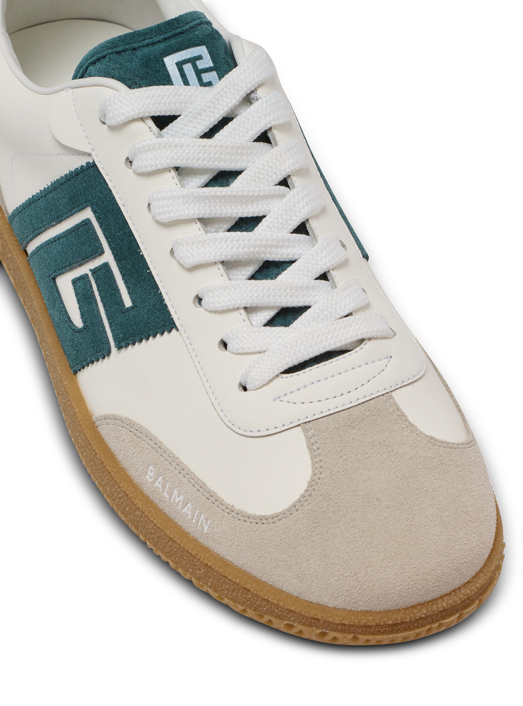 Balmain Swan suede and smooth leather trainers - Men | BALMAIN