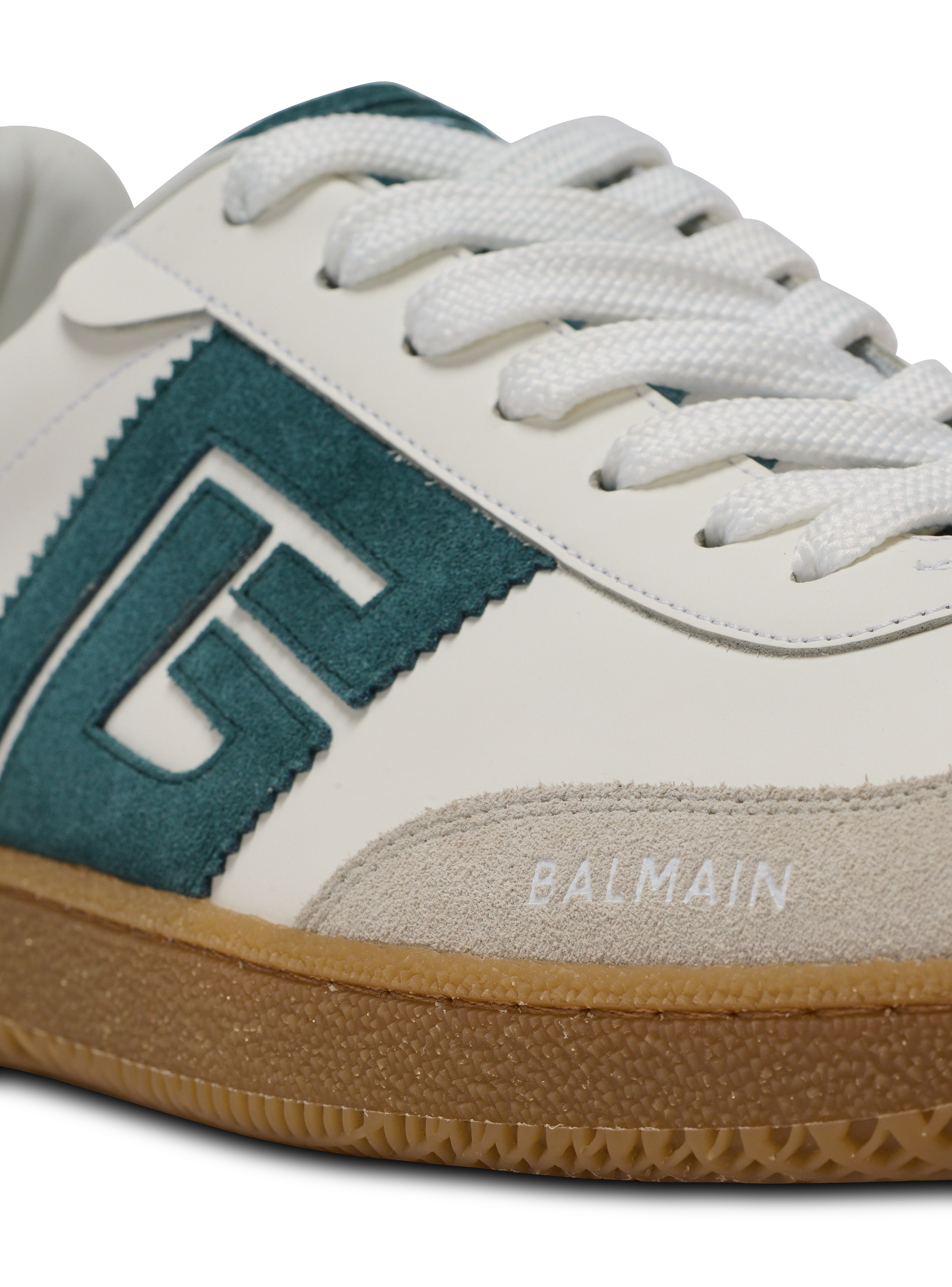 スニーカー BALMAIN Balmain Swan Sneakers - Balmain - Leather - Green Balmain Swan suede and smooth leather trainers - Men | BALMAIN