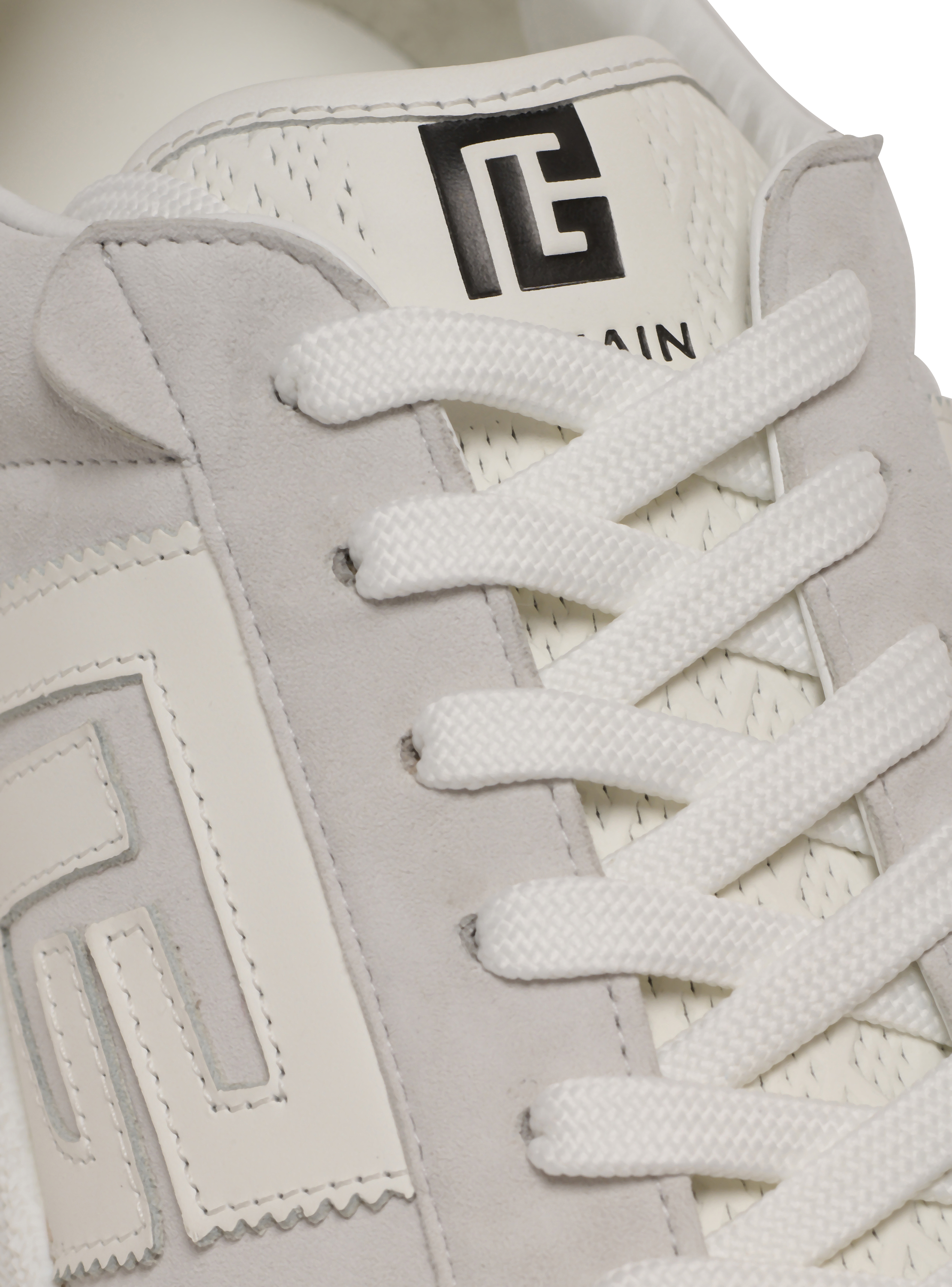 Balmain Swan suede and smooth leather trainers