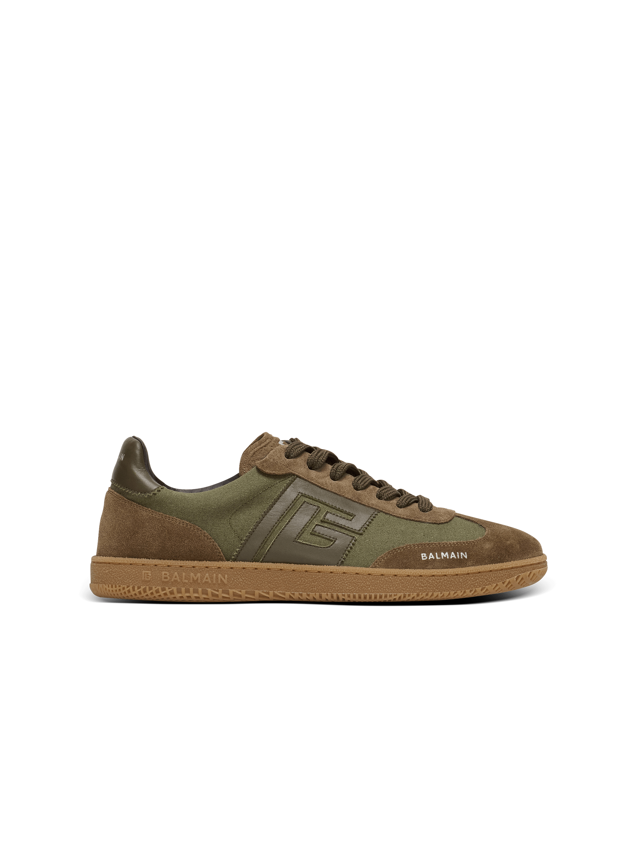 Leather and canvas Balmain Swan trainers