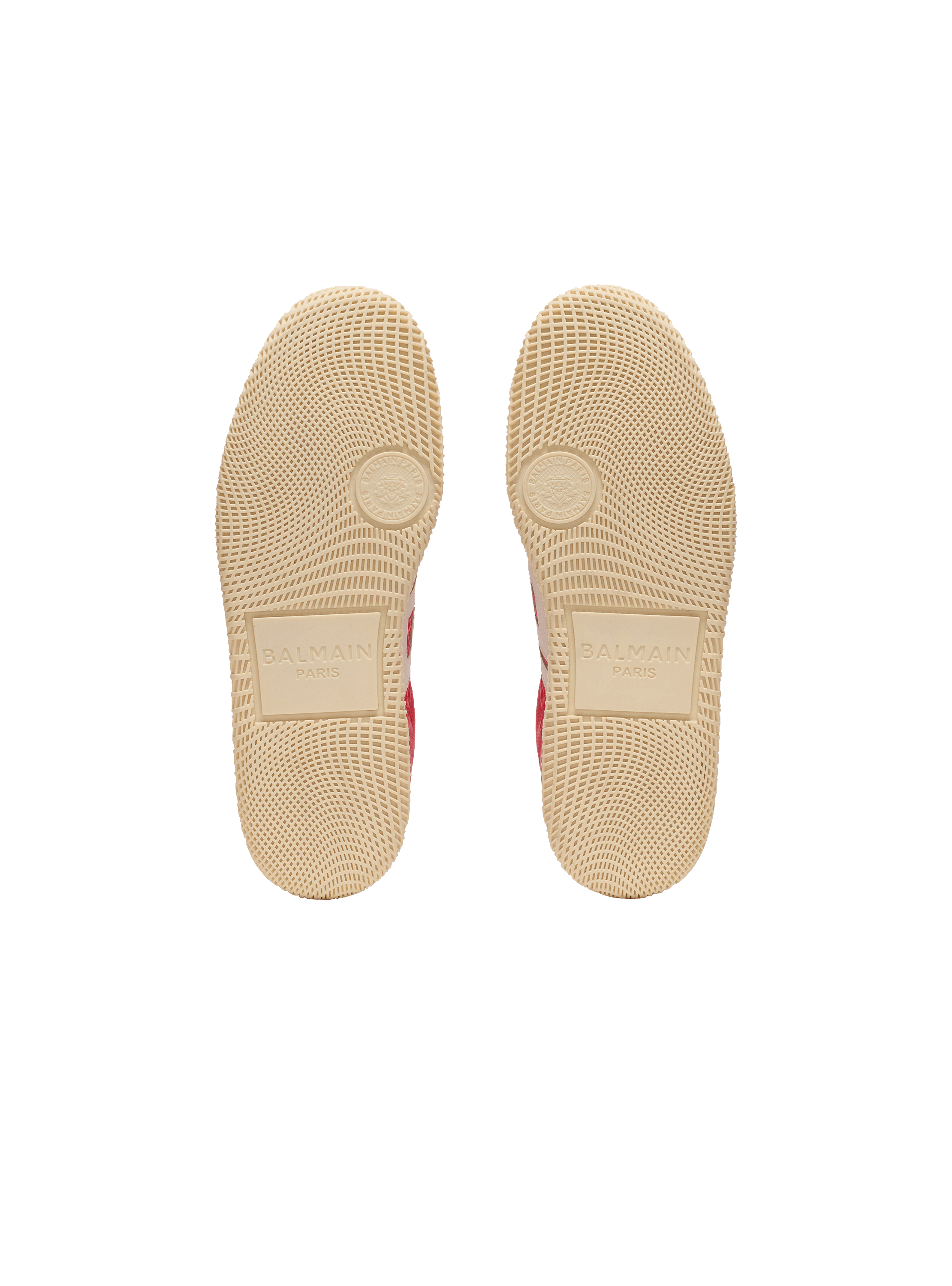 Balmain Swan suede and nylon trainers red red - Men | BALMAIN
