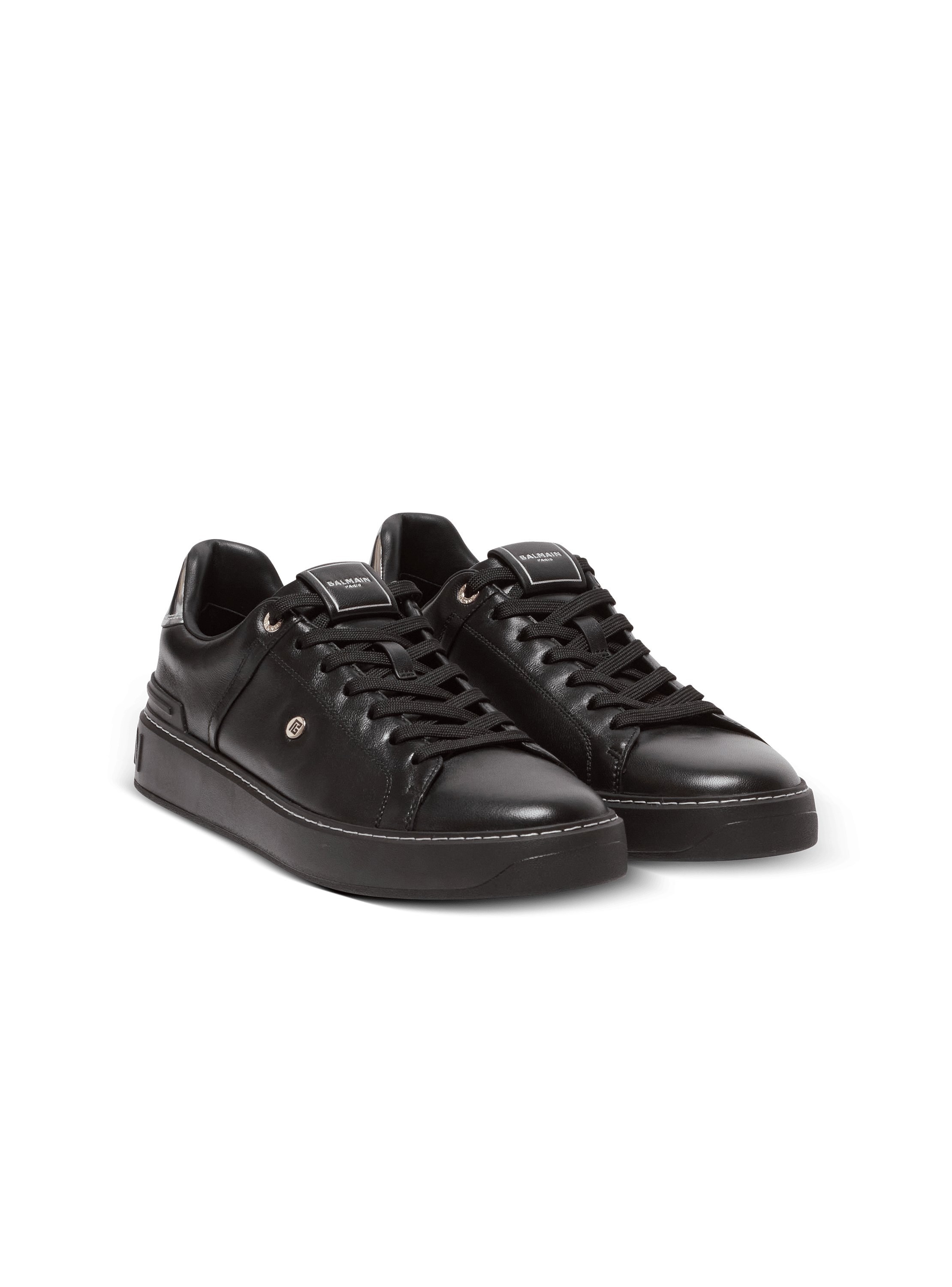 スニーカー B-Court Sneakers - Balmain - Leather - Black B-Court trainers in calfskin black - Men | BALMAIN