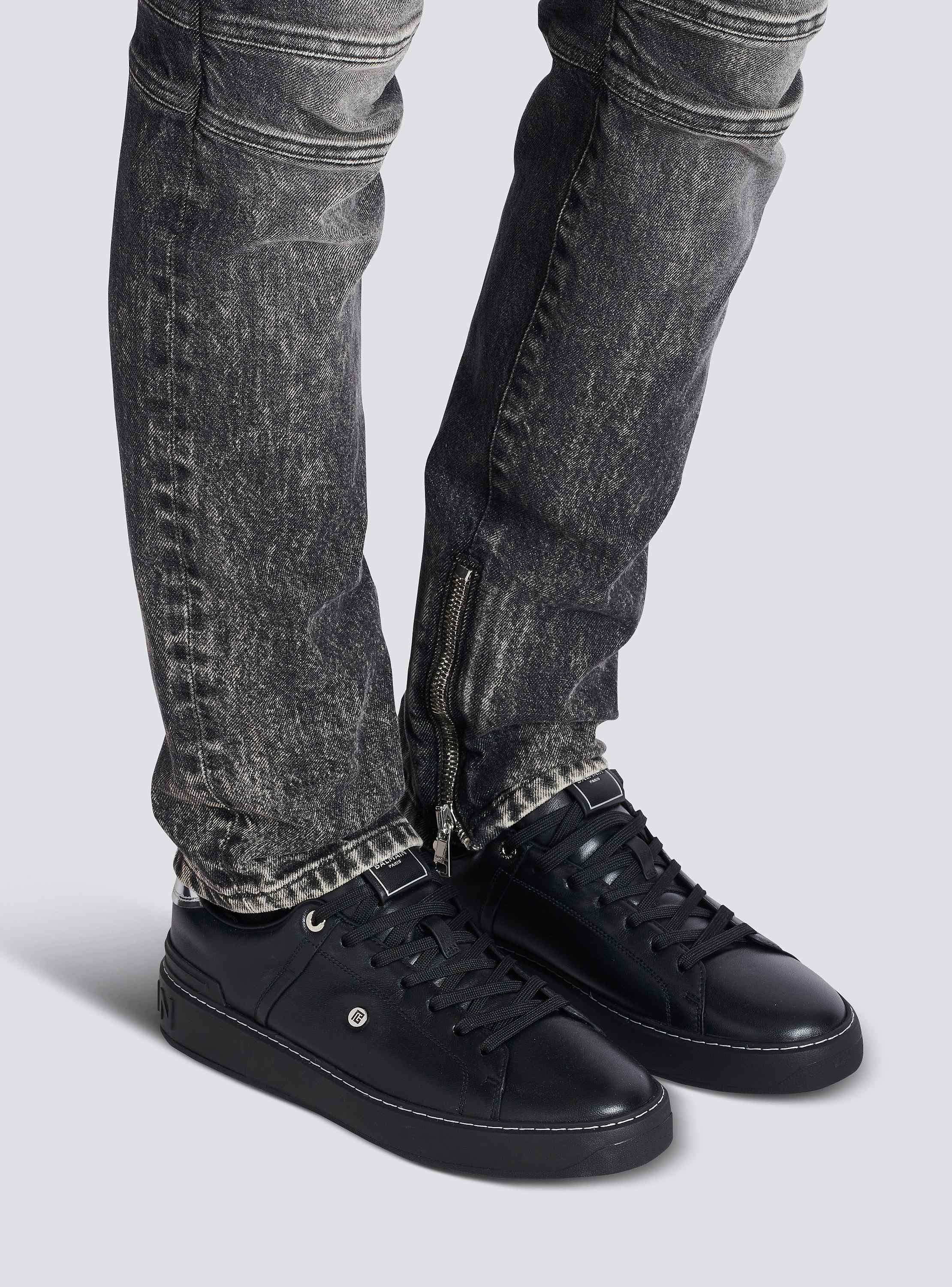 【関税込み】B-Court Sneakers - Balmain - Leather - Black B-Court trainers in calfskin - Men | BALMAIN