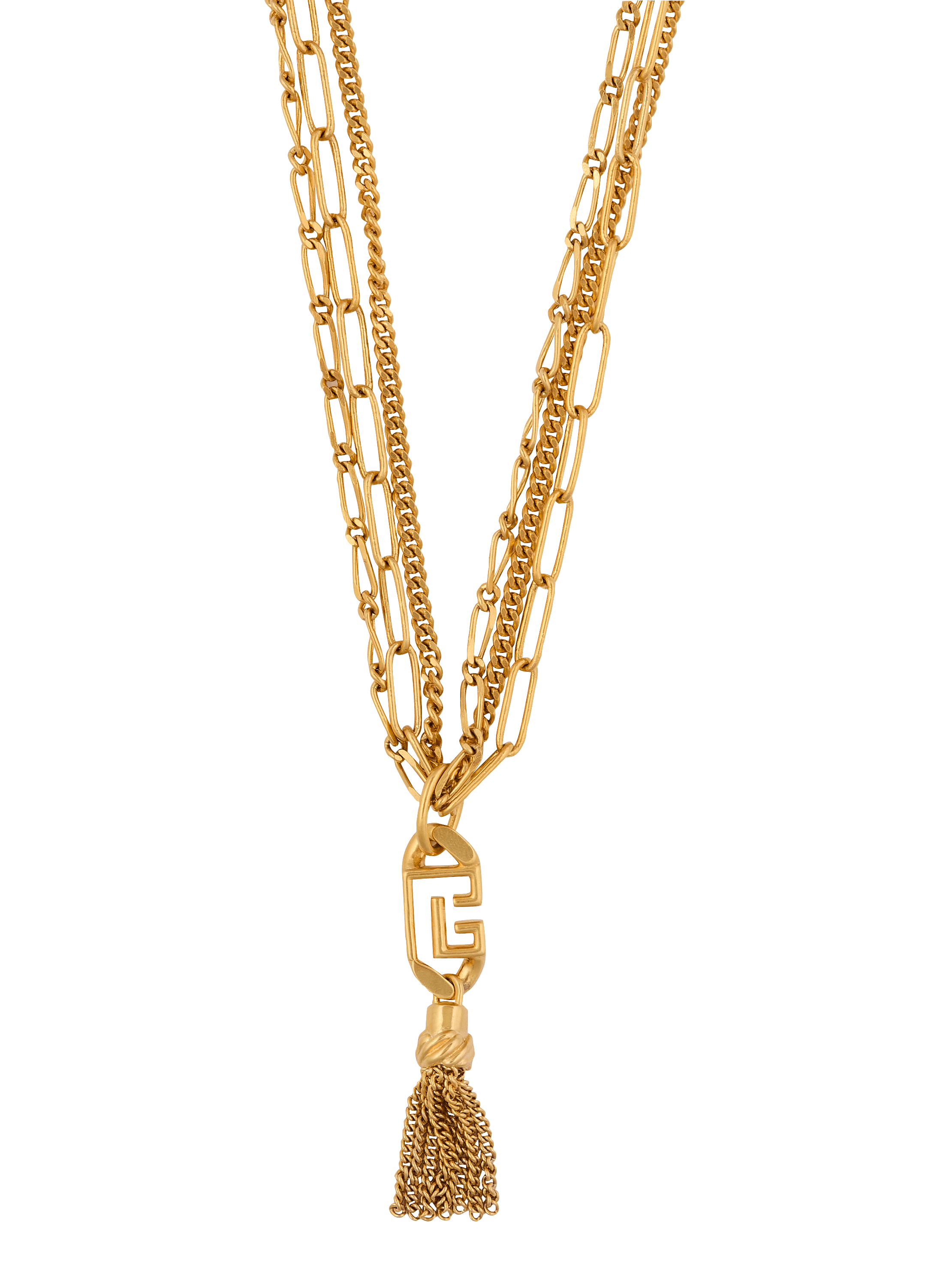 Sync golden brass long necklace 