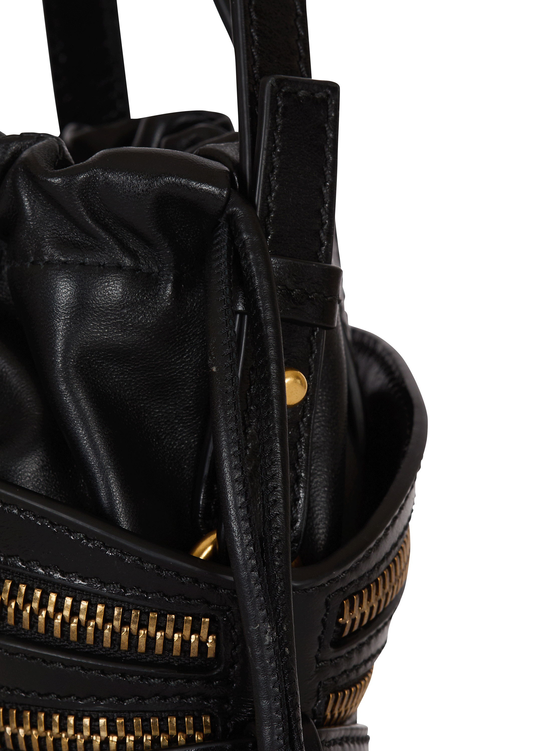 Mini Shuffle Zips bag in calfskin leather