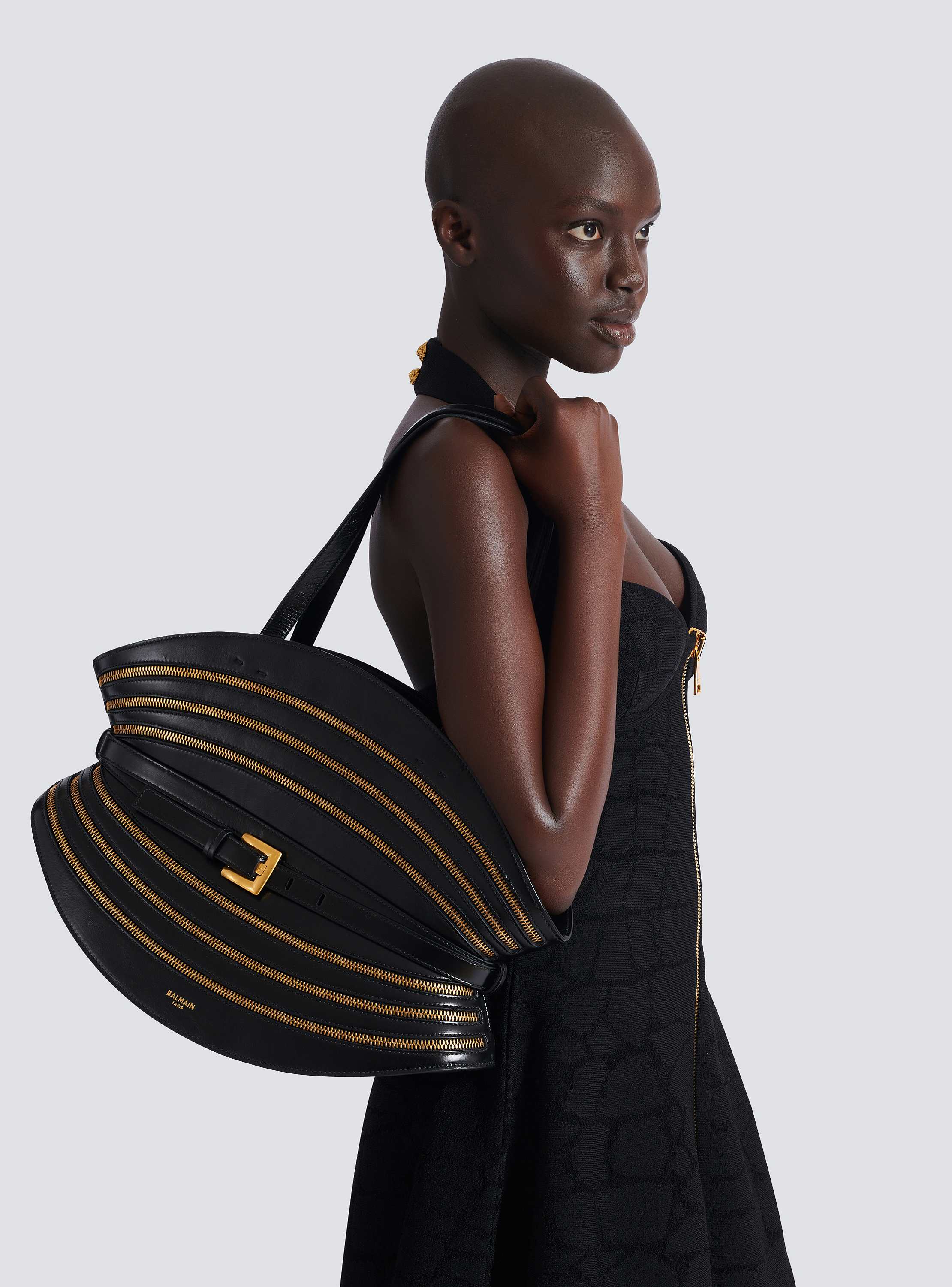 Medium Shuffle Zips bag in calfskin leather