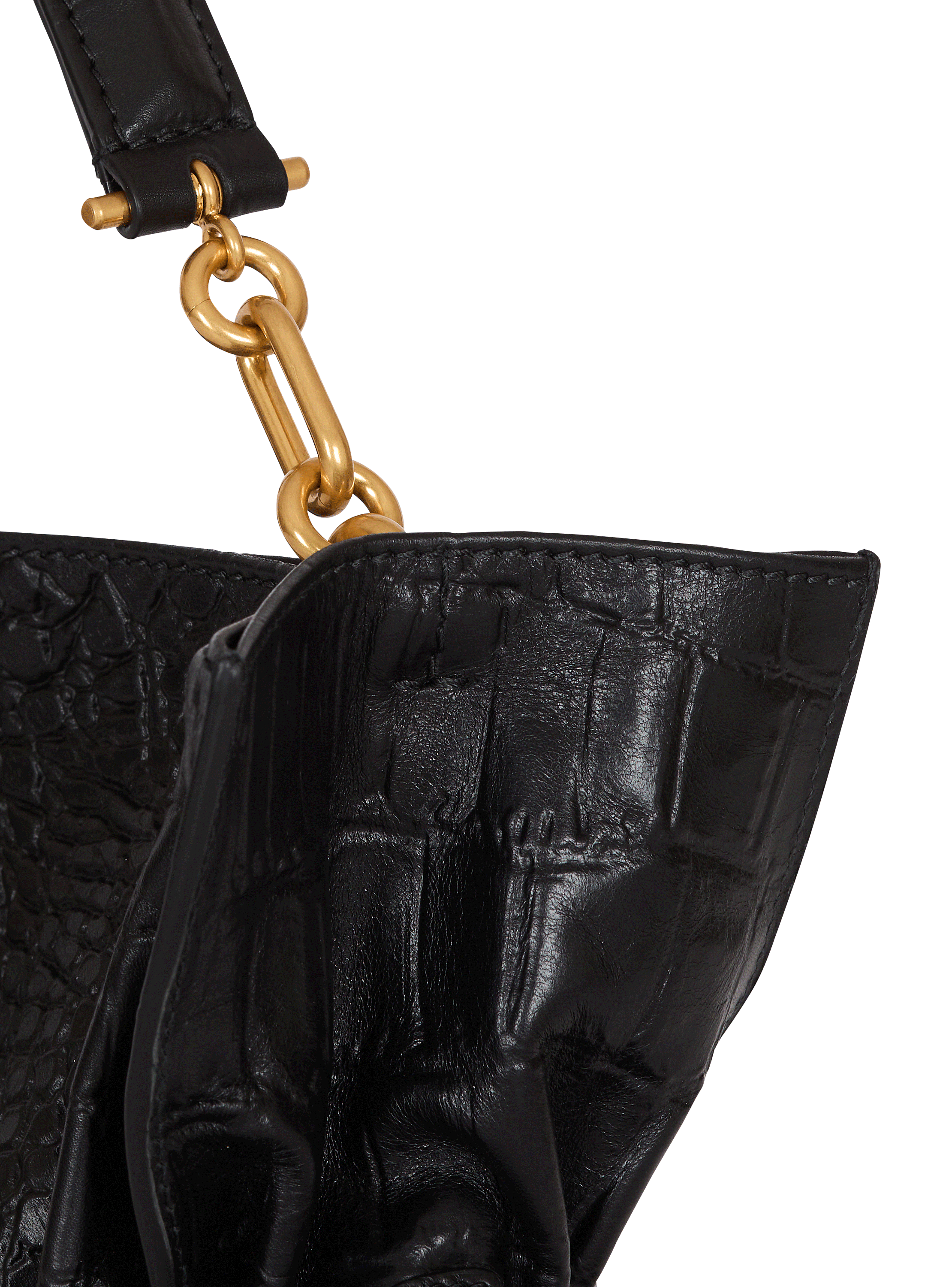 Medium Anthem bag in embossed crocodile-print calfskin