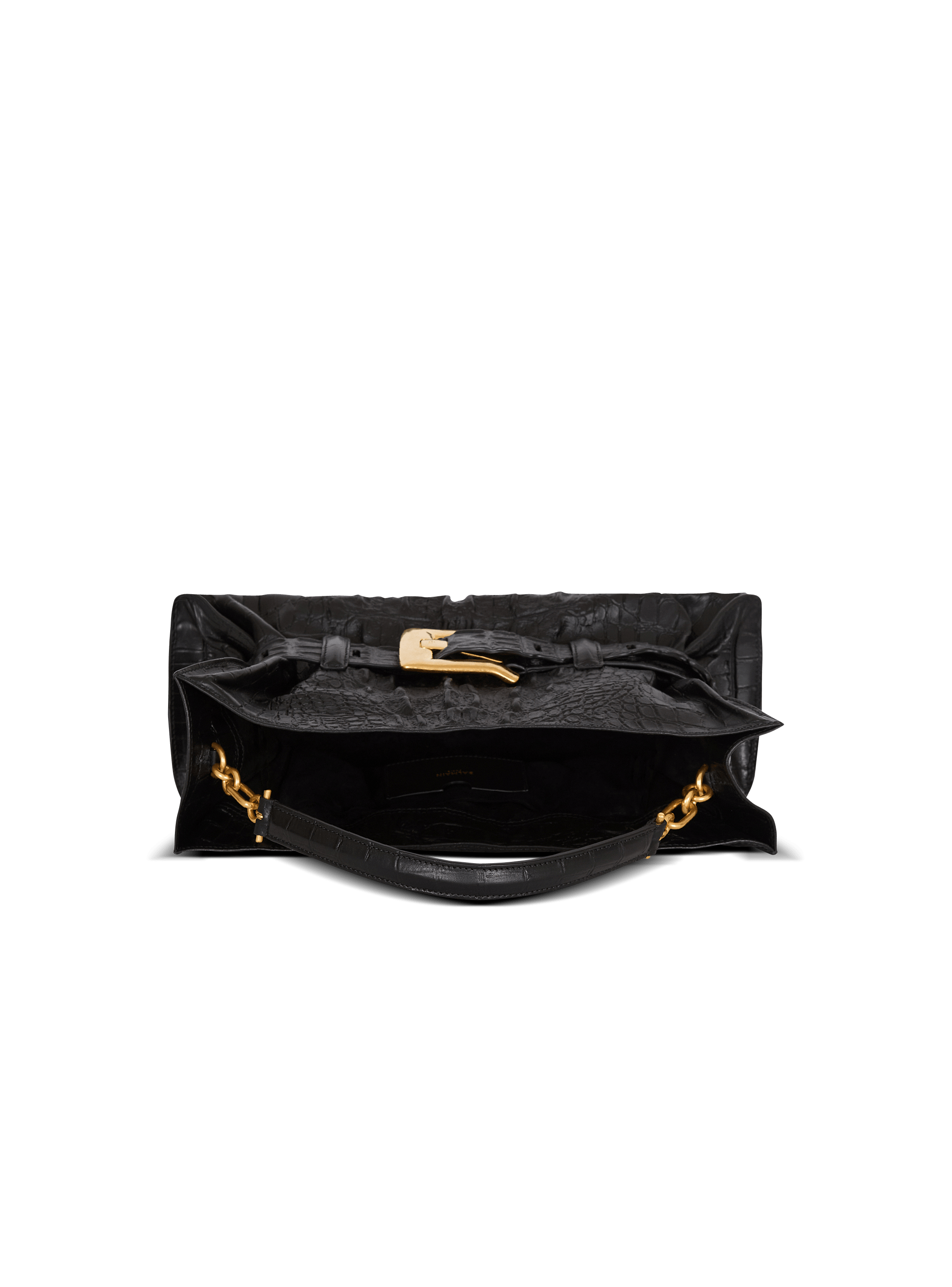 Medium Anthem bag in embossed crocodile-print calfskin