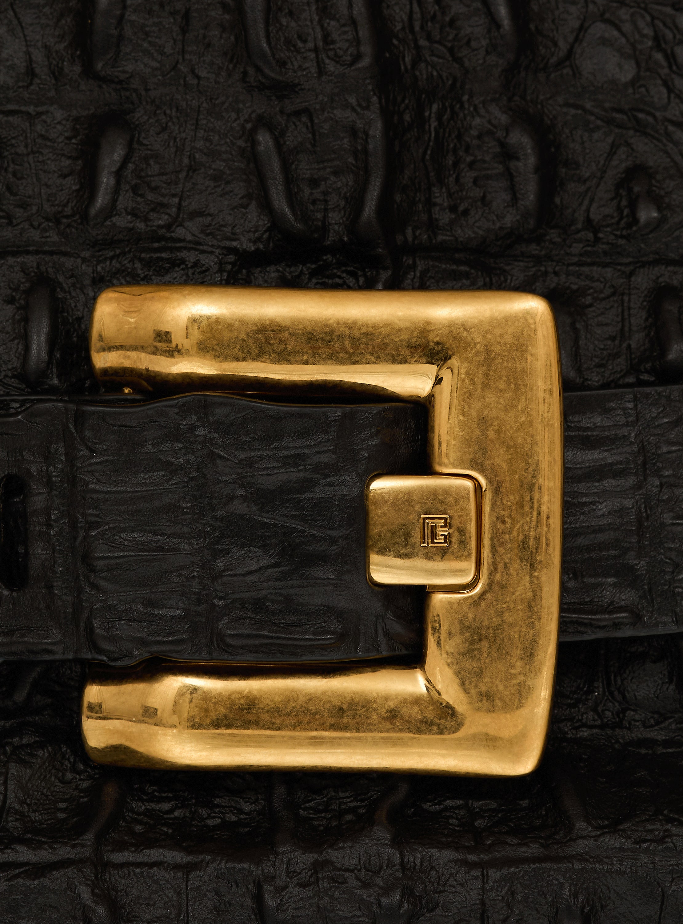 Medium Anthem bag in embossed crocodile-print calfskin