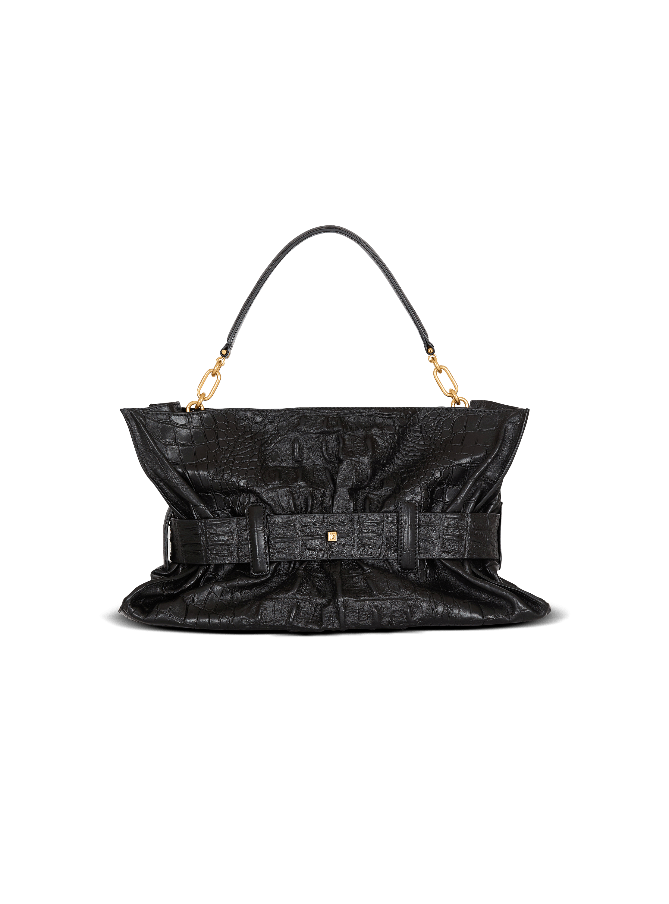 Medium Anthem bag in embossed crocodile-print calfskin