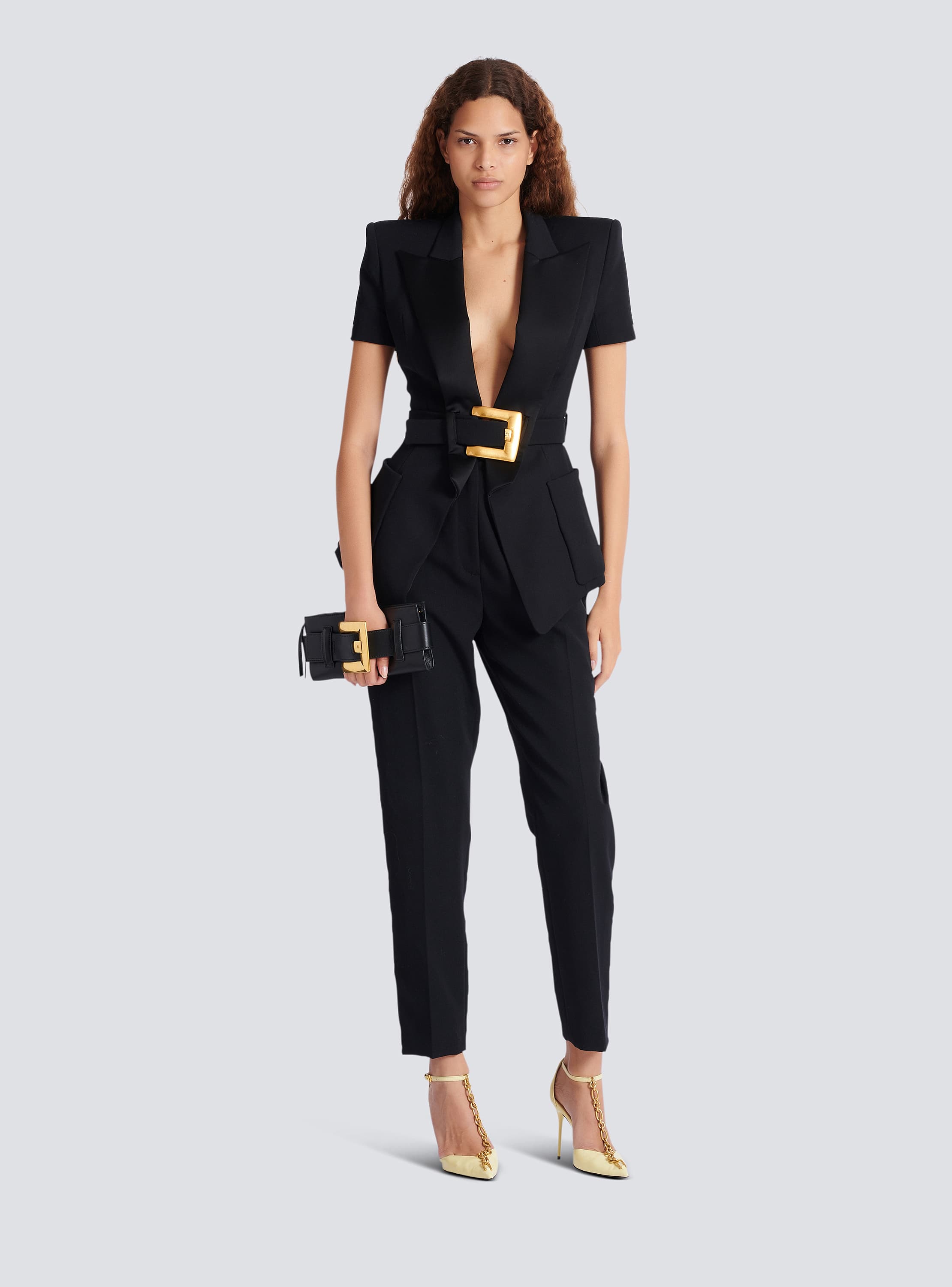 Anthem calfskin leather clutch