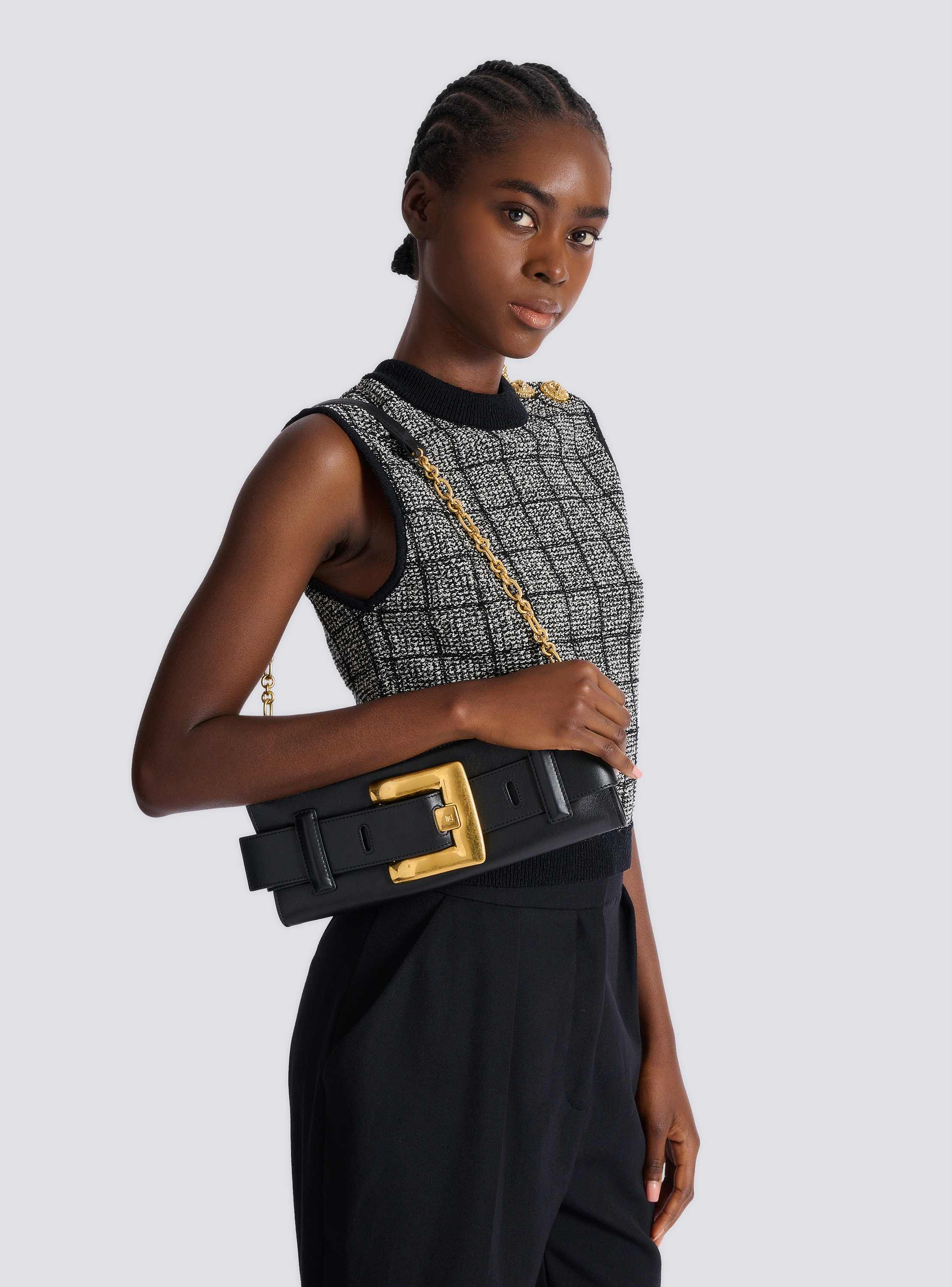 Anthem calfskin leather clutch