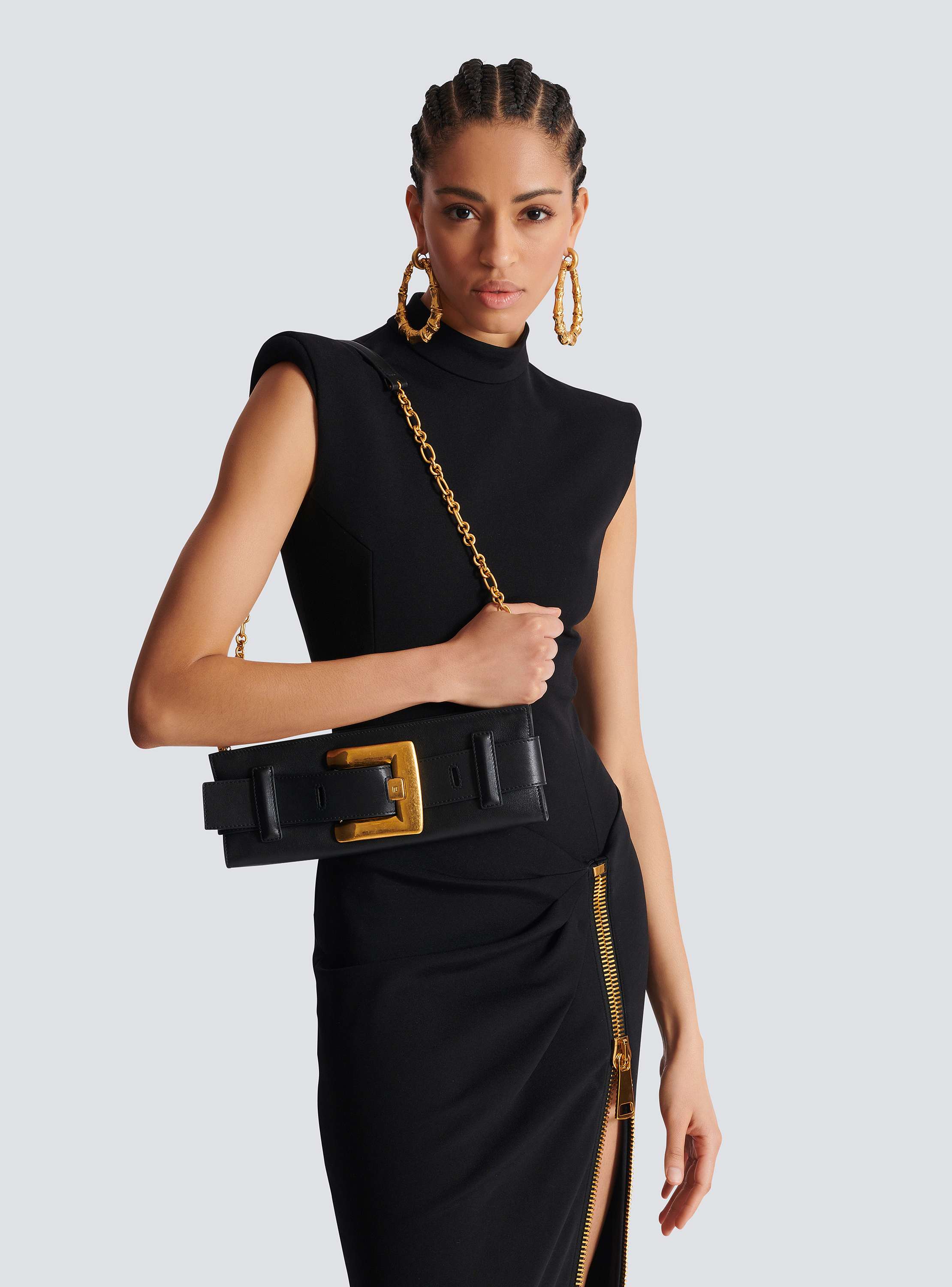 Anthem calfskin leather clutch