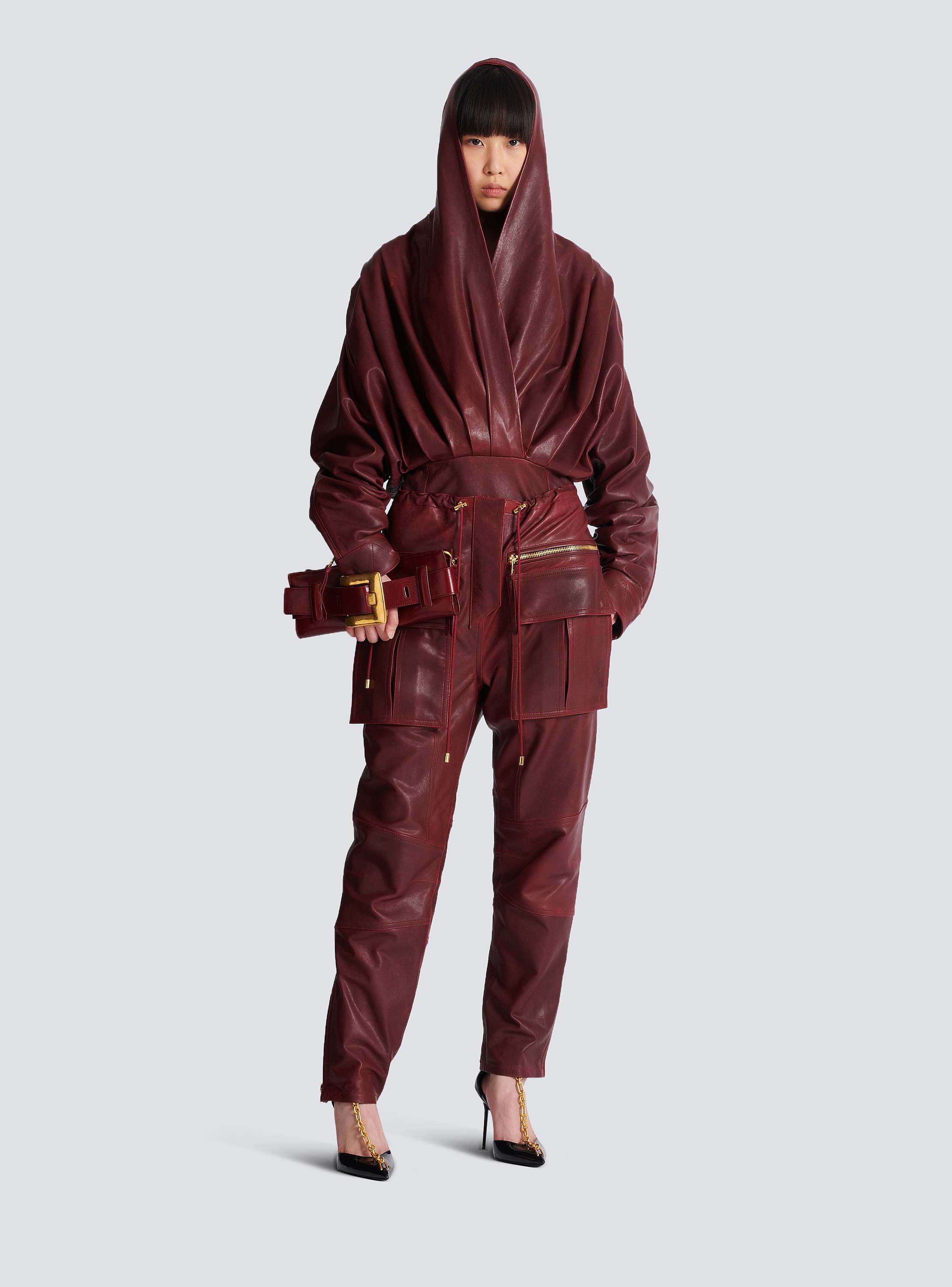 Anthem calfskin leather clutch