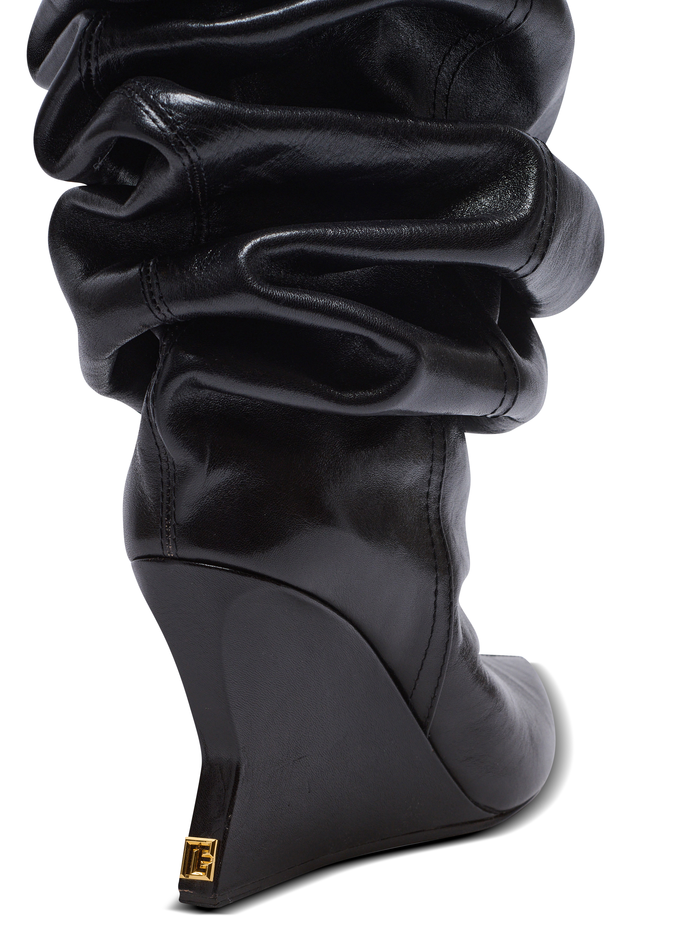 Wedge thigh-high boots