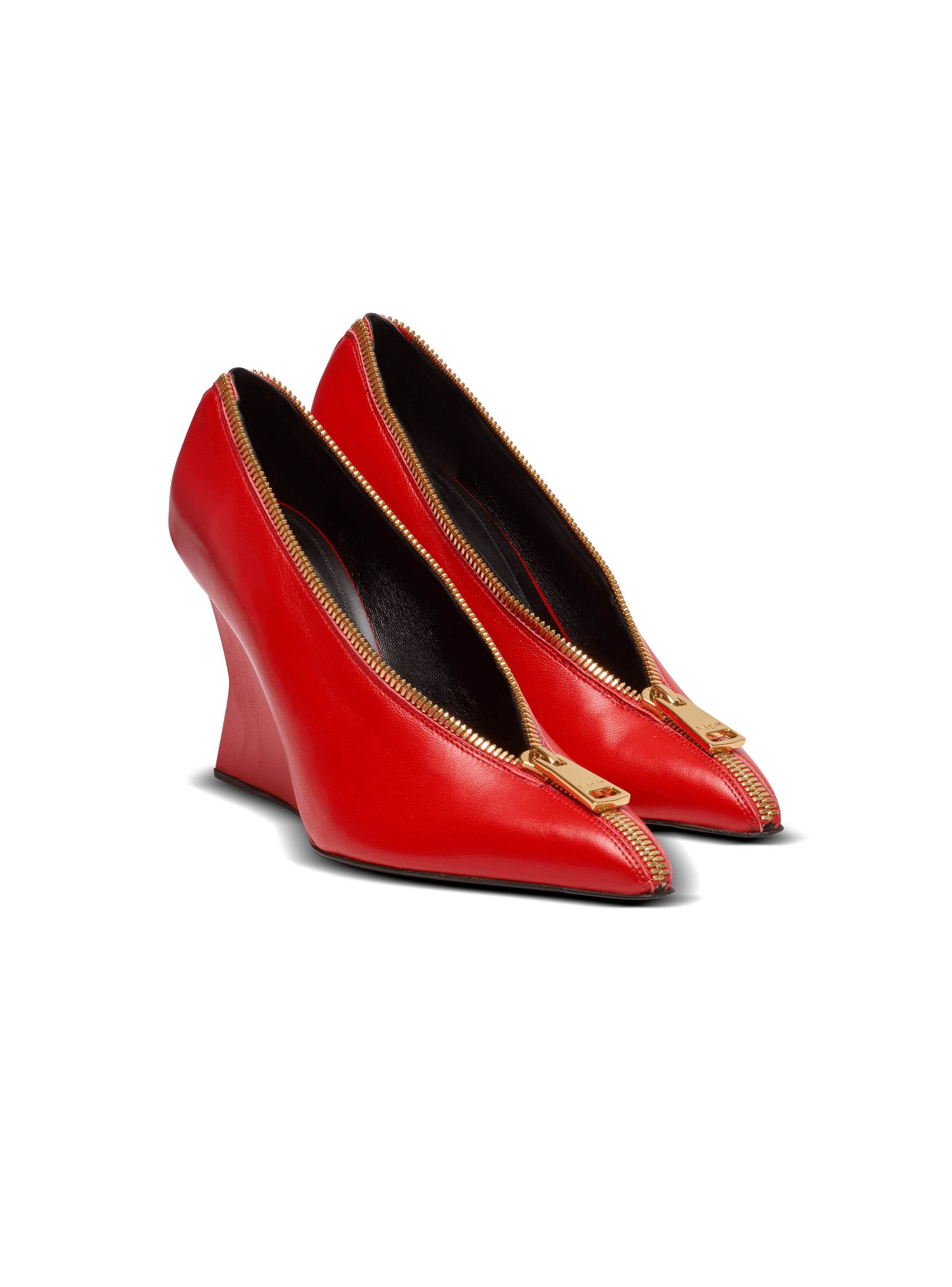 Zip Wedge pumps in lambskin leather