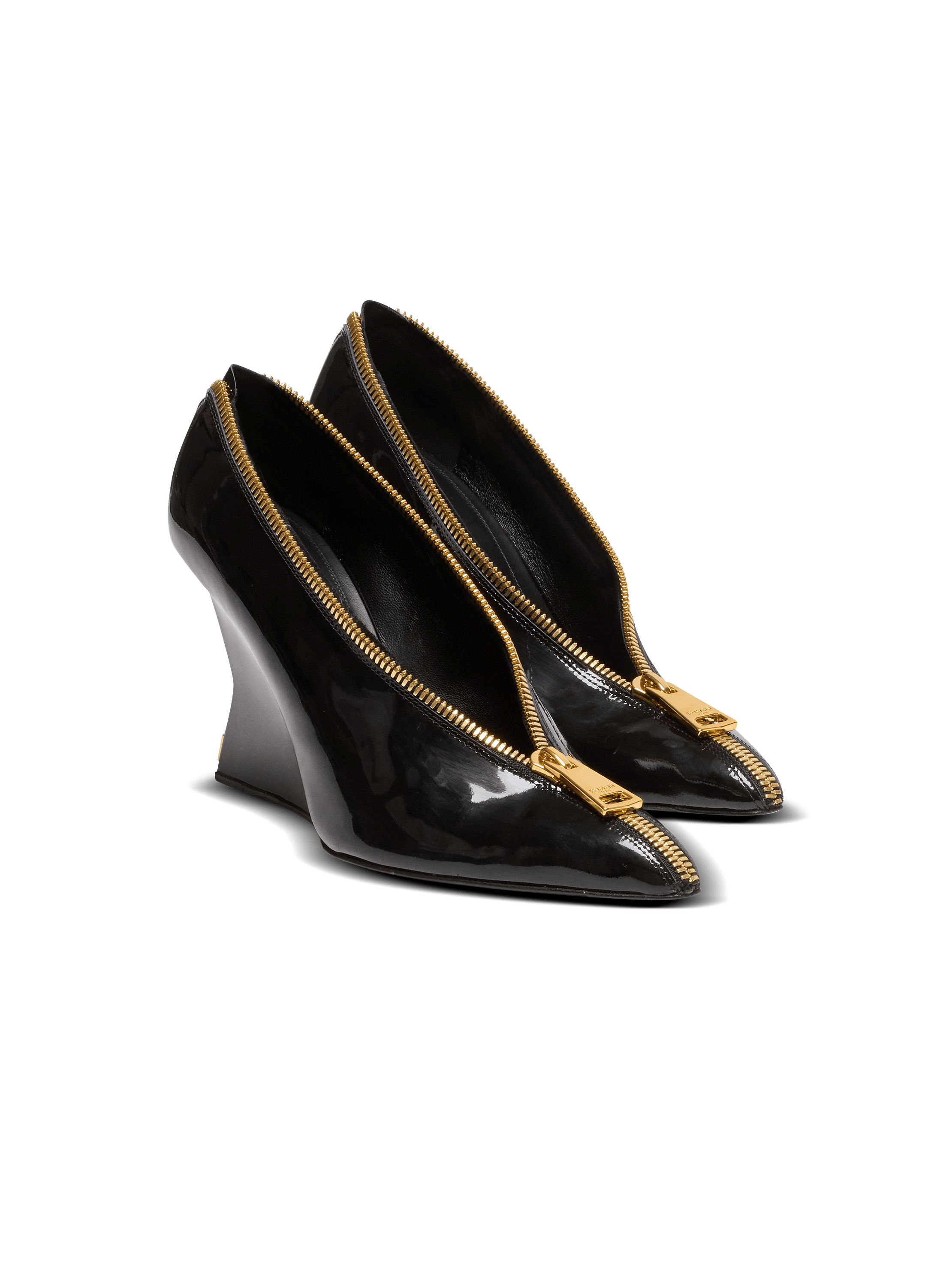 Zip Wedge pumps in patent leather