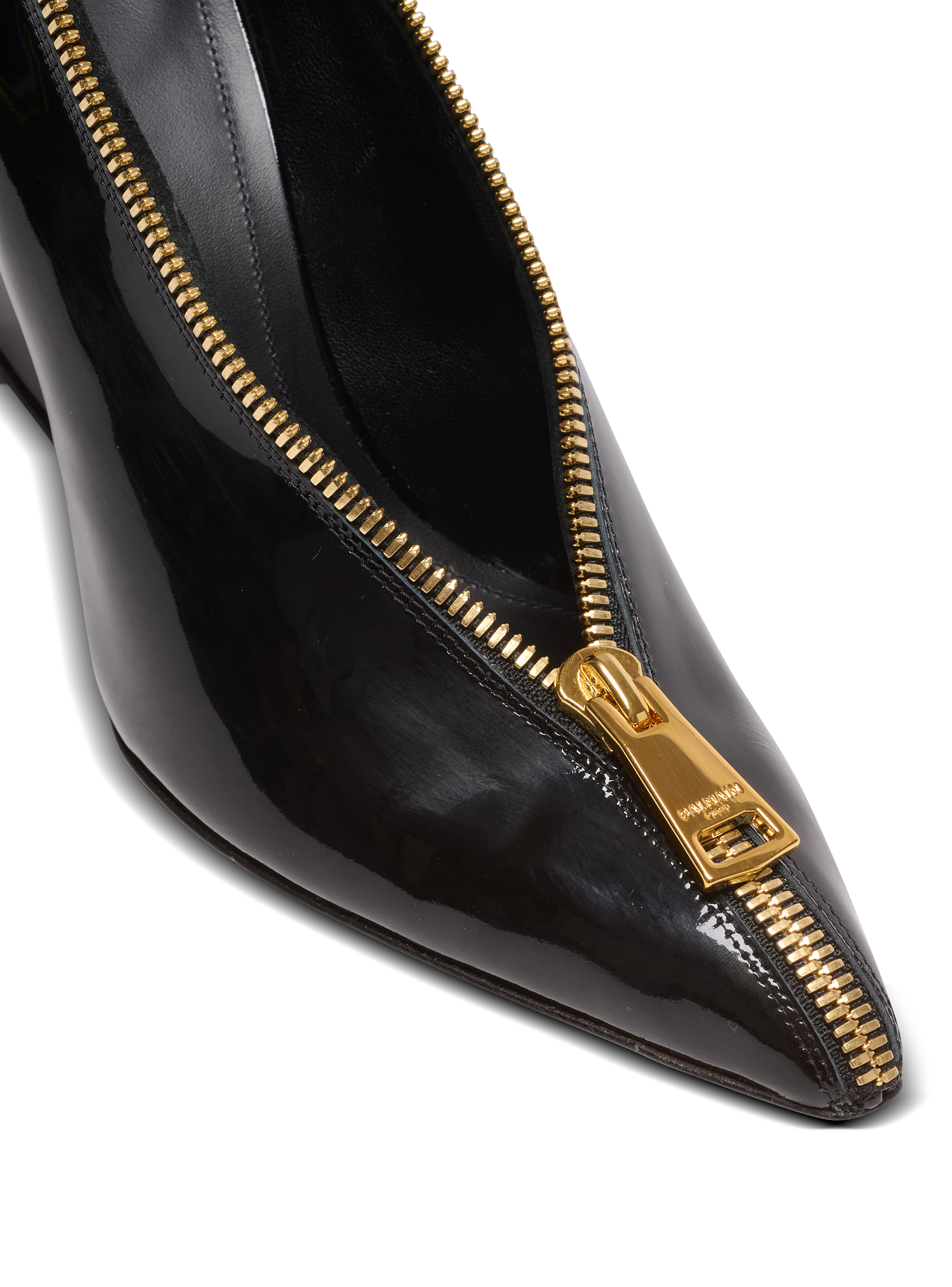 Zip Wedge pumps in patent leather