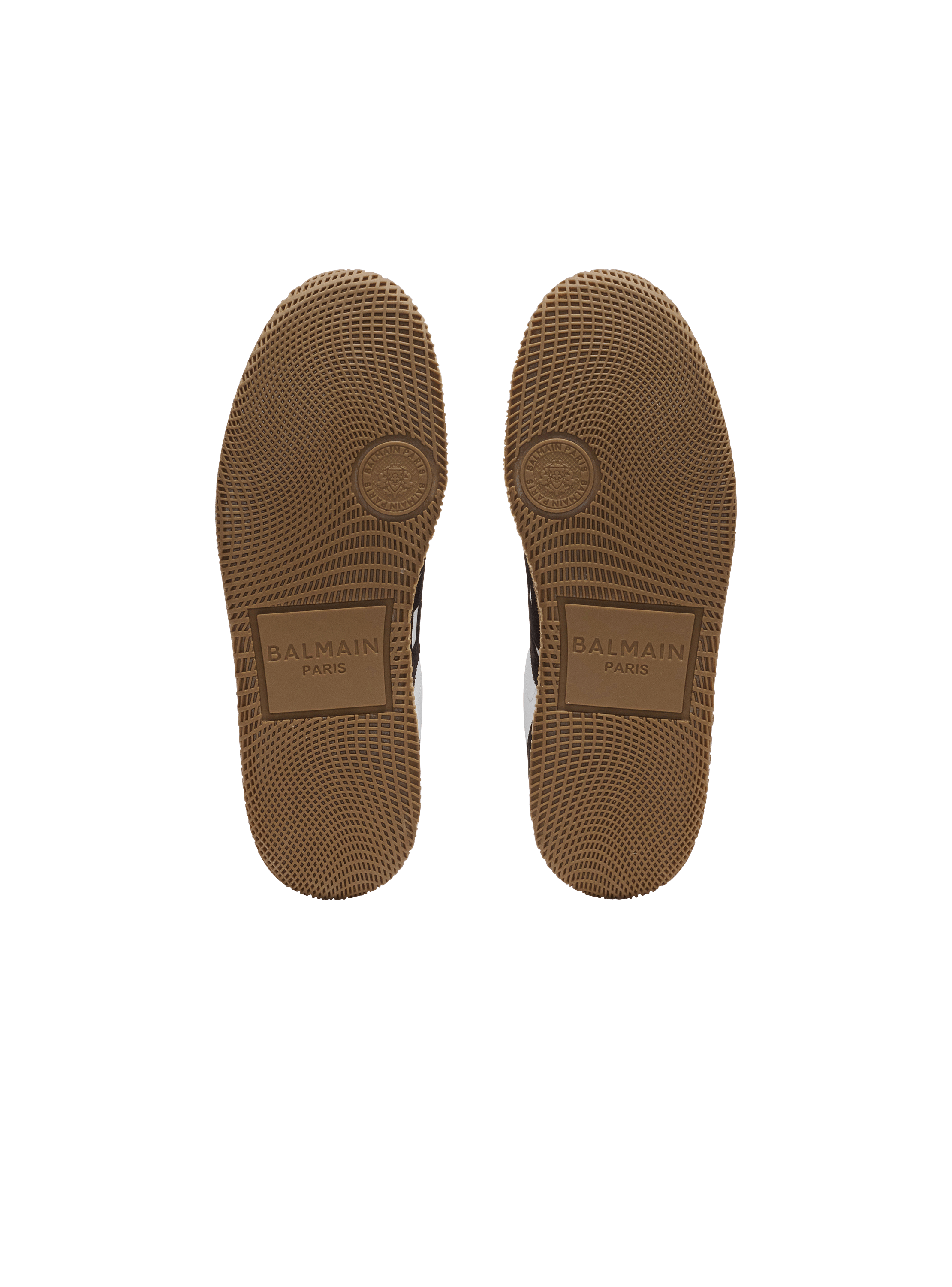 Balmain Swan trainers in calfskin and suede 