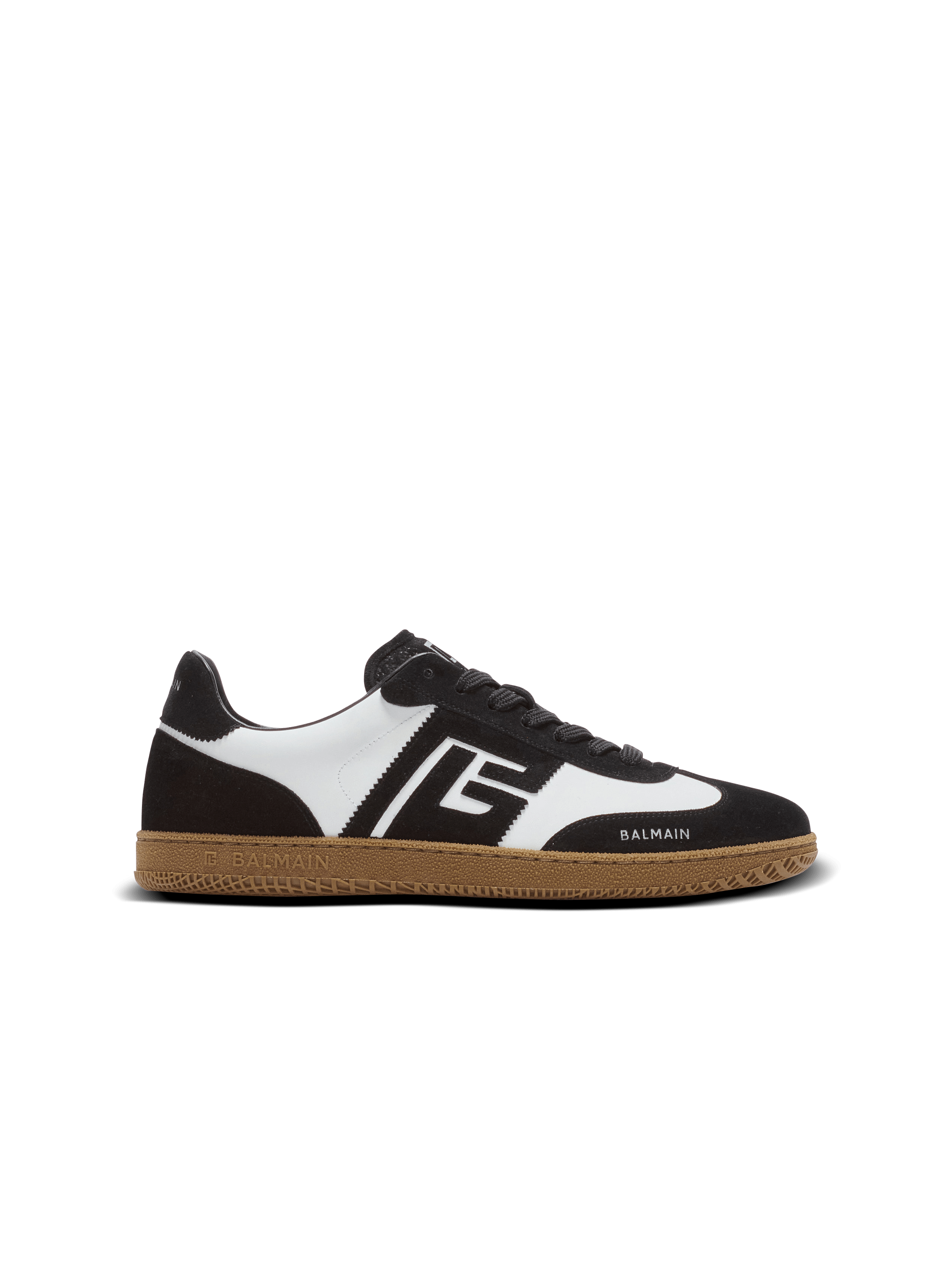Balmain Swan trainers in calfskin and suede 