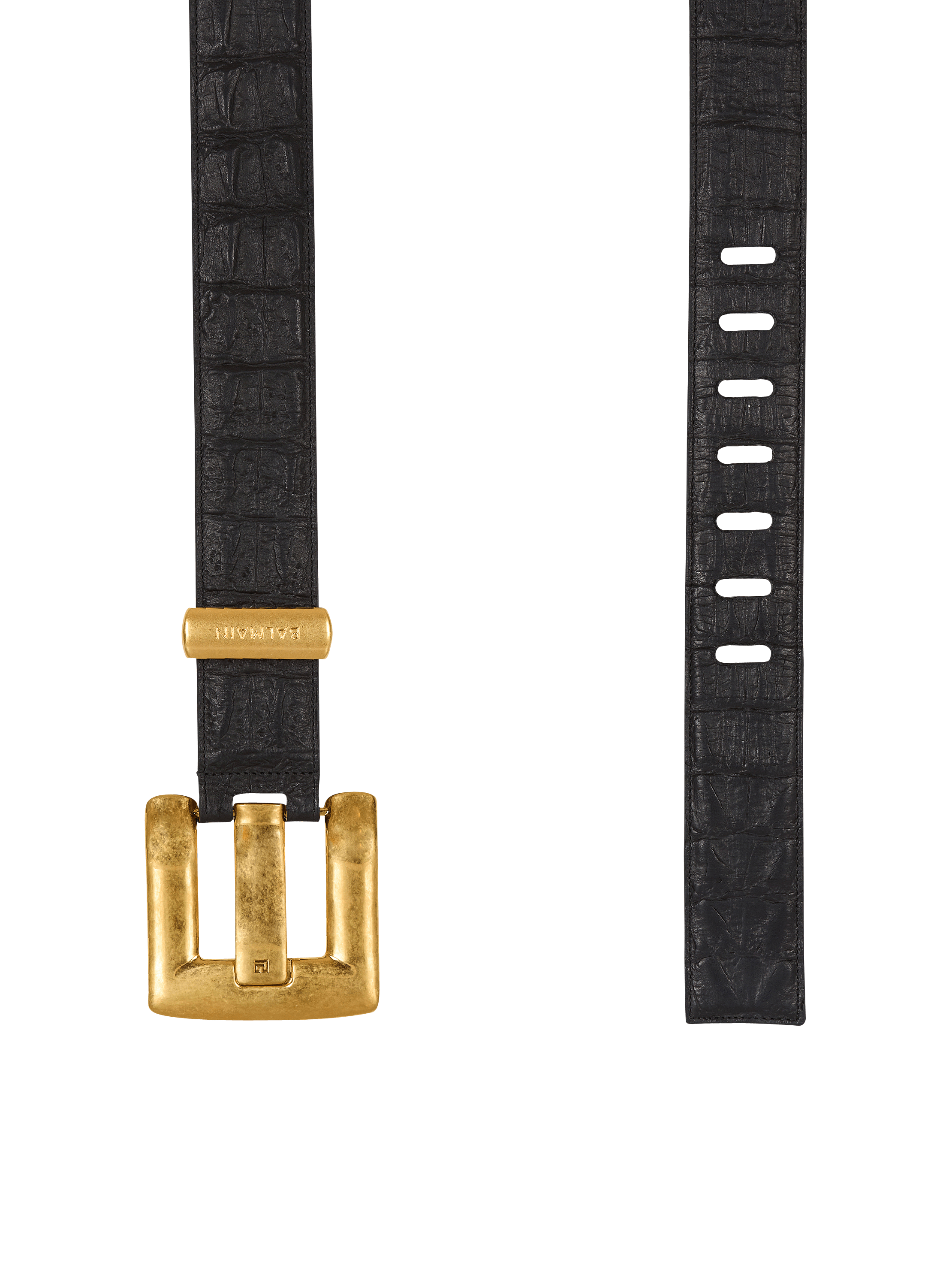 Anthem belt in embossed crocodile-print calfskin