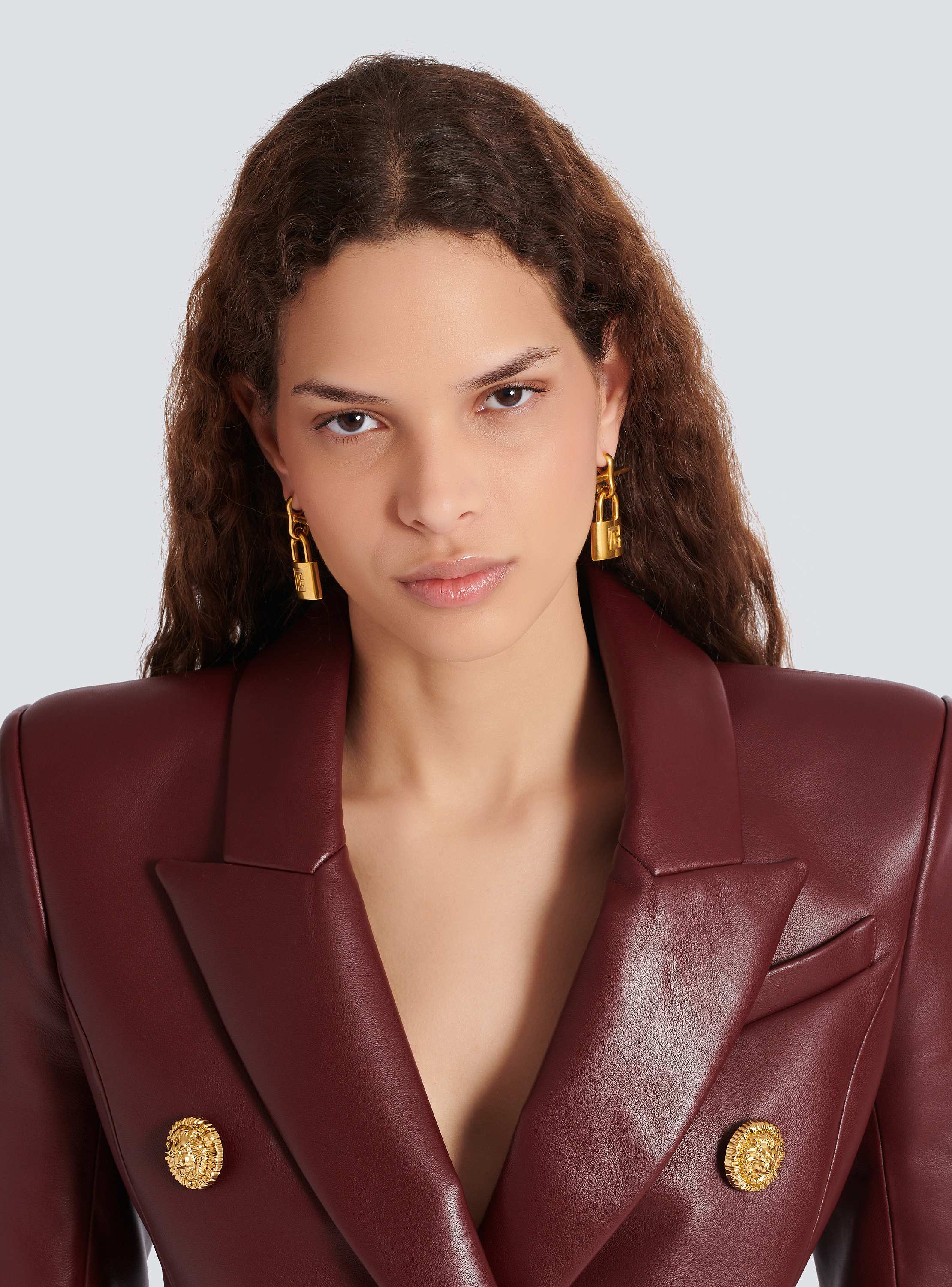 Brass Pulse padlock earrings