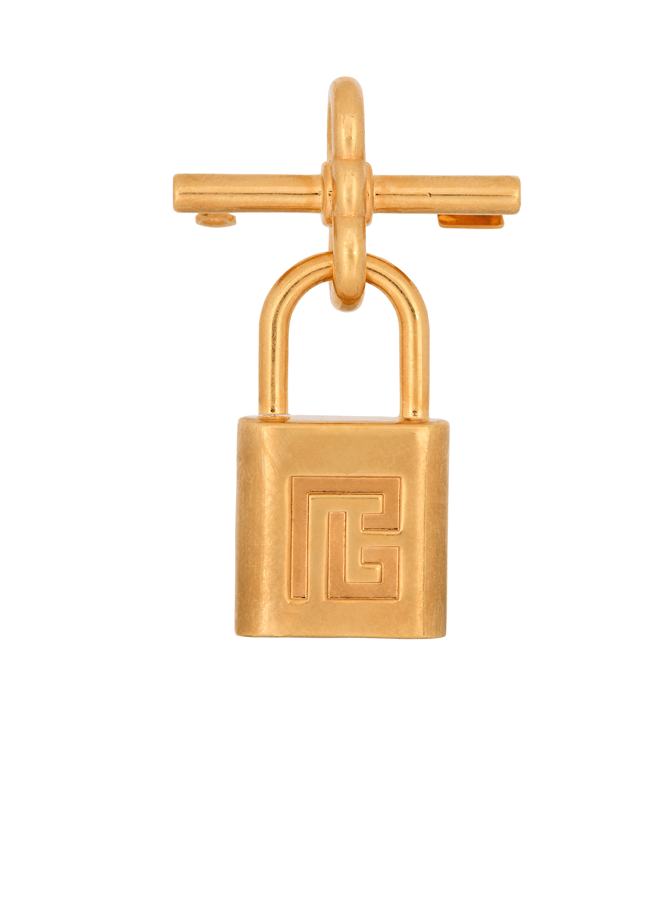 Brass Pulse padlock brooch