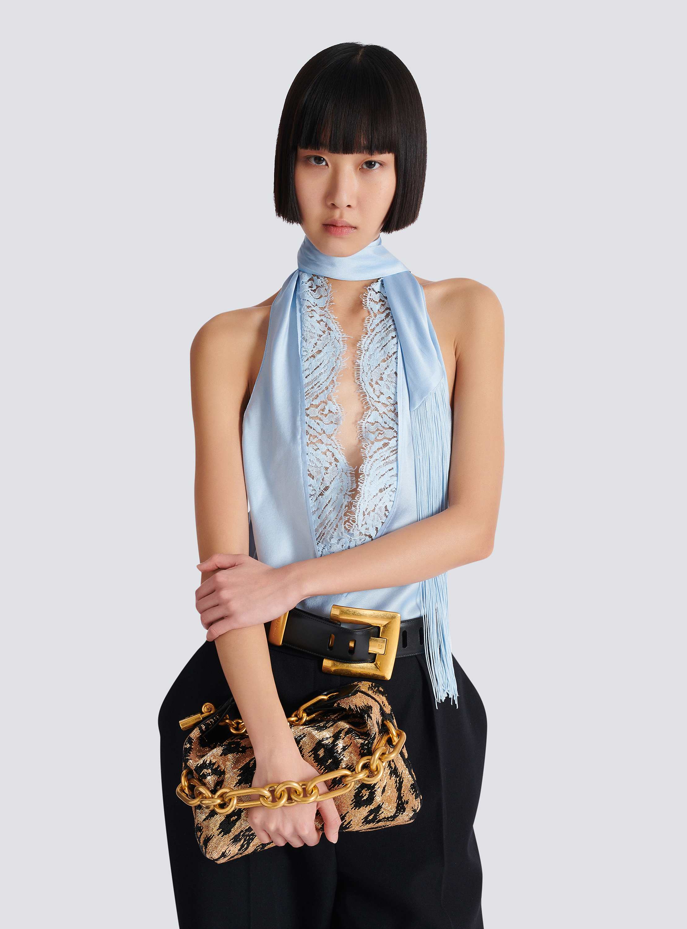 Sync Mini leopard pattern embroidered bag