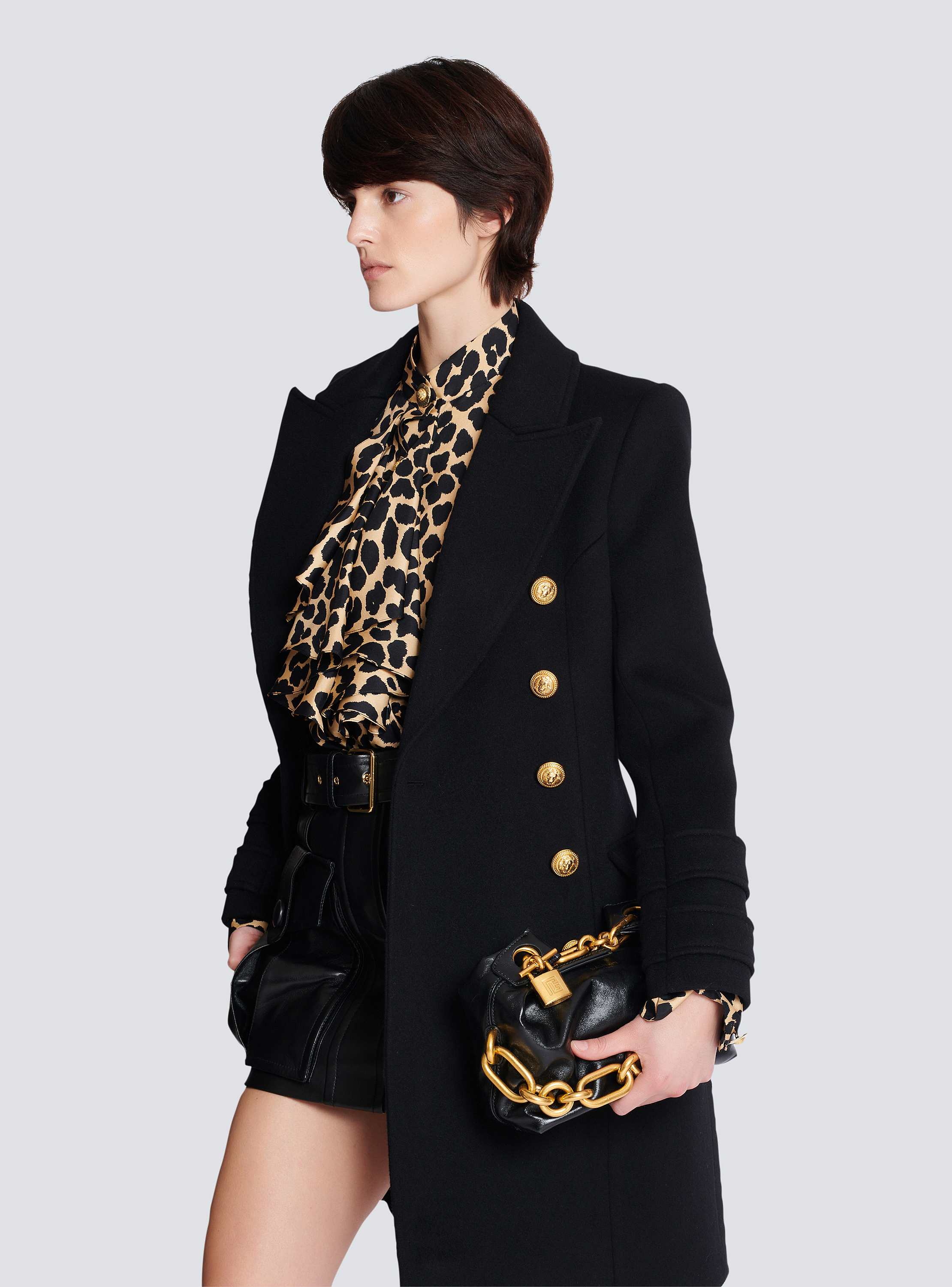 Sync Mini bag in calfskin leather - Women | BALMAIN