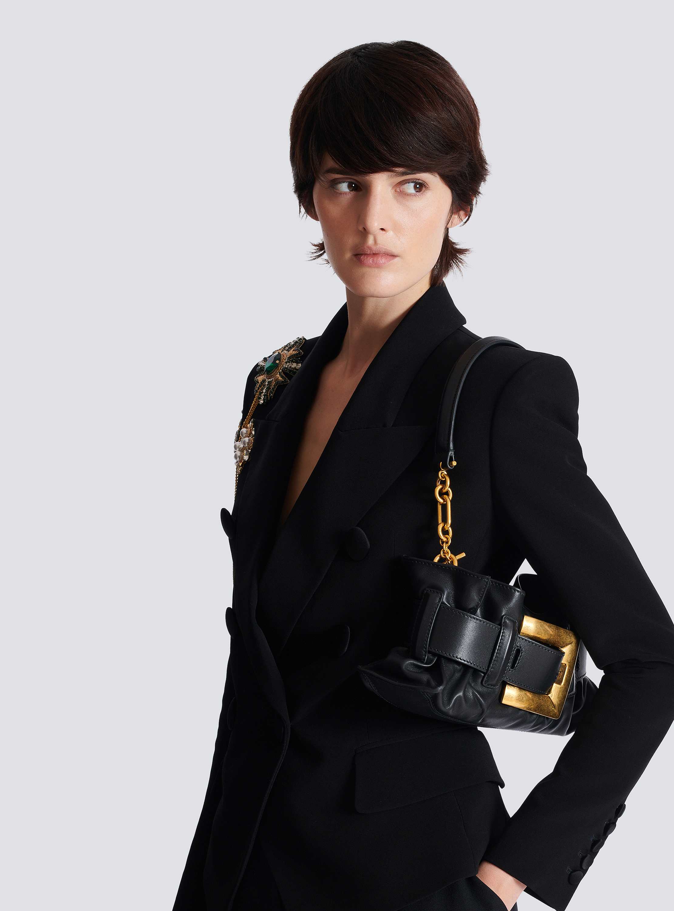 【関税＆送料込み】Balmain Anthem Mini Bag Mini Anthem bag in leather black black - Women | BALMAIN