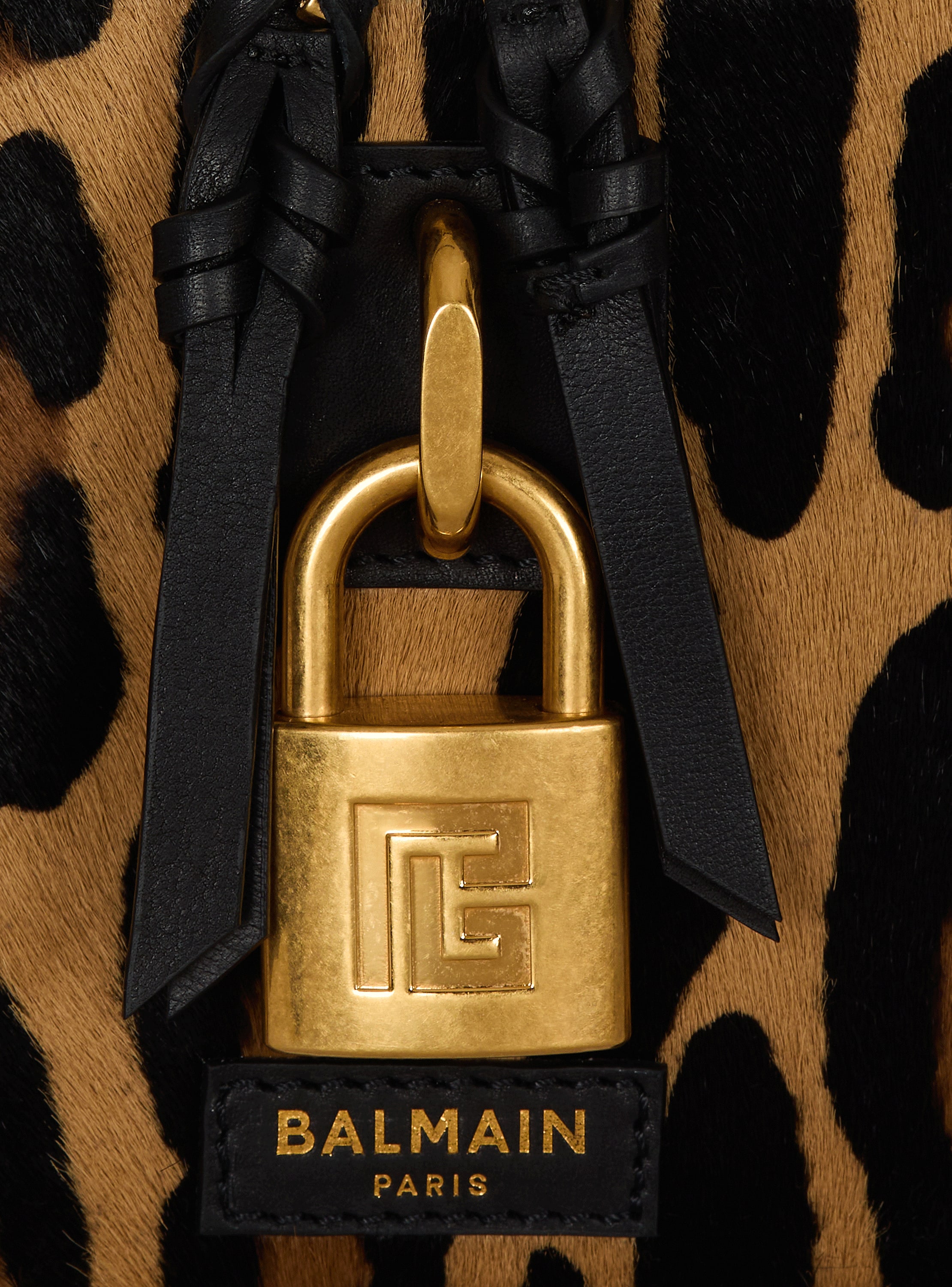 Pulse レオパードモチーフレザー製 バニティバッグ