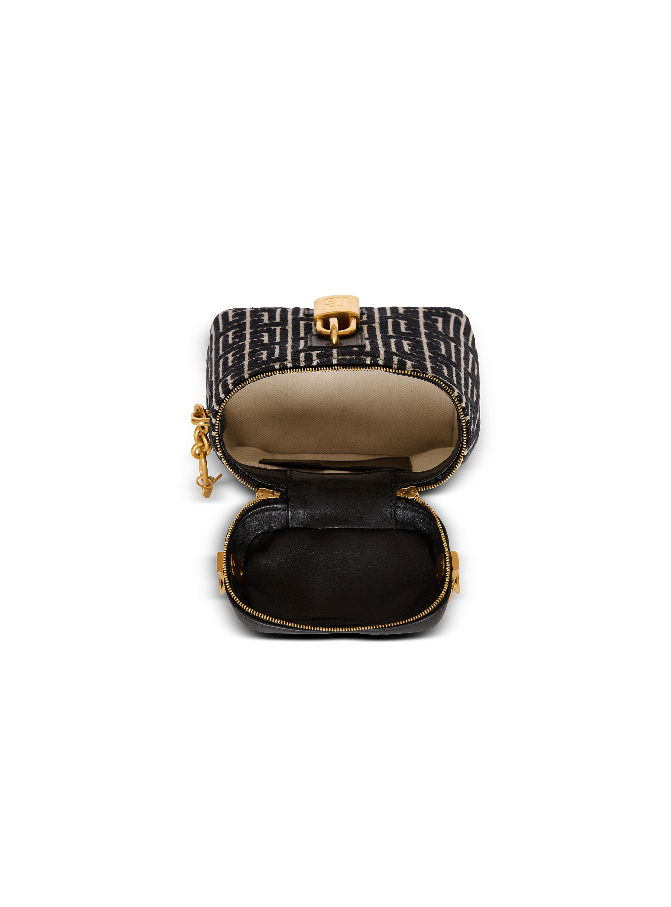 Pulse Vanity bag in monogrammed jacquard canvas and leather