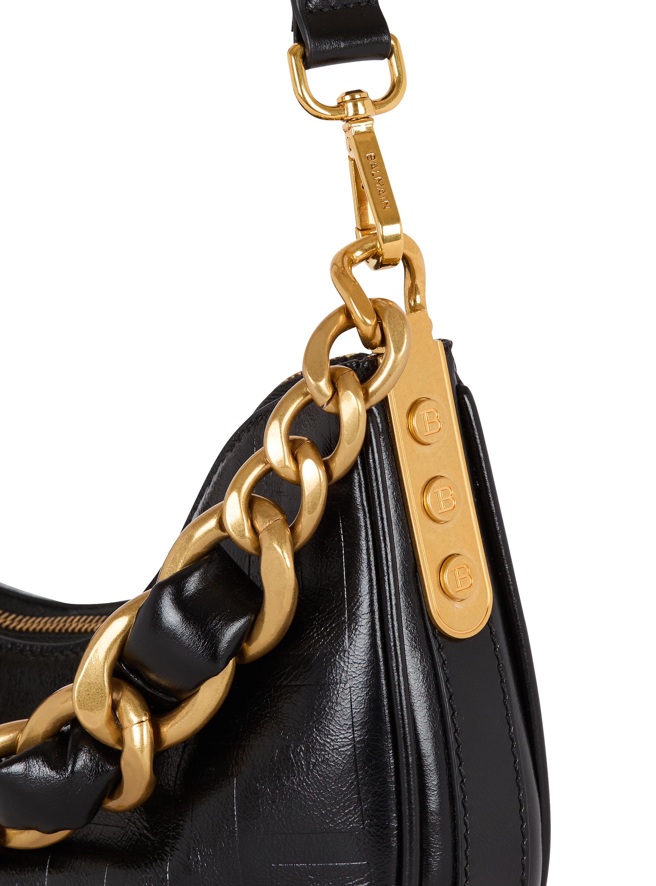 1945 Soft Moon crinkled calfskin leather bag - Women | BALMAIN