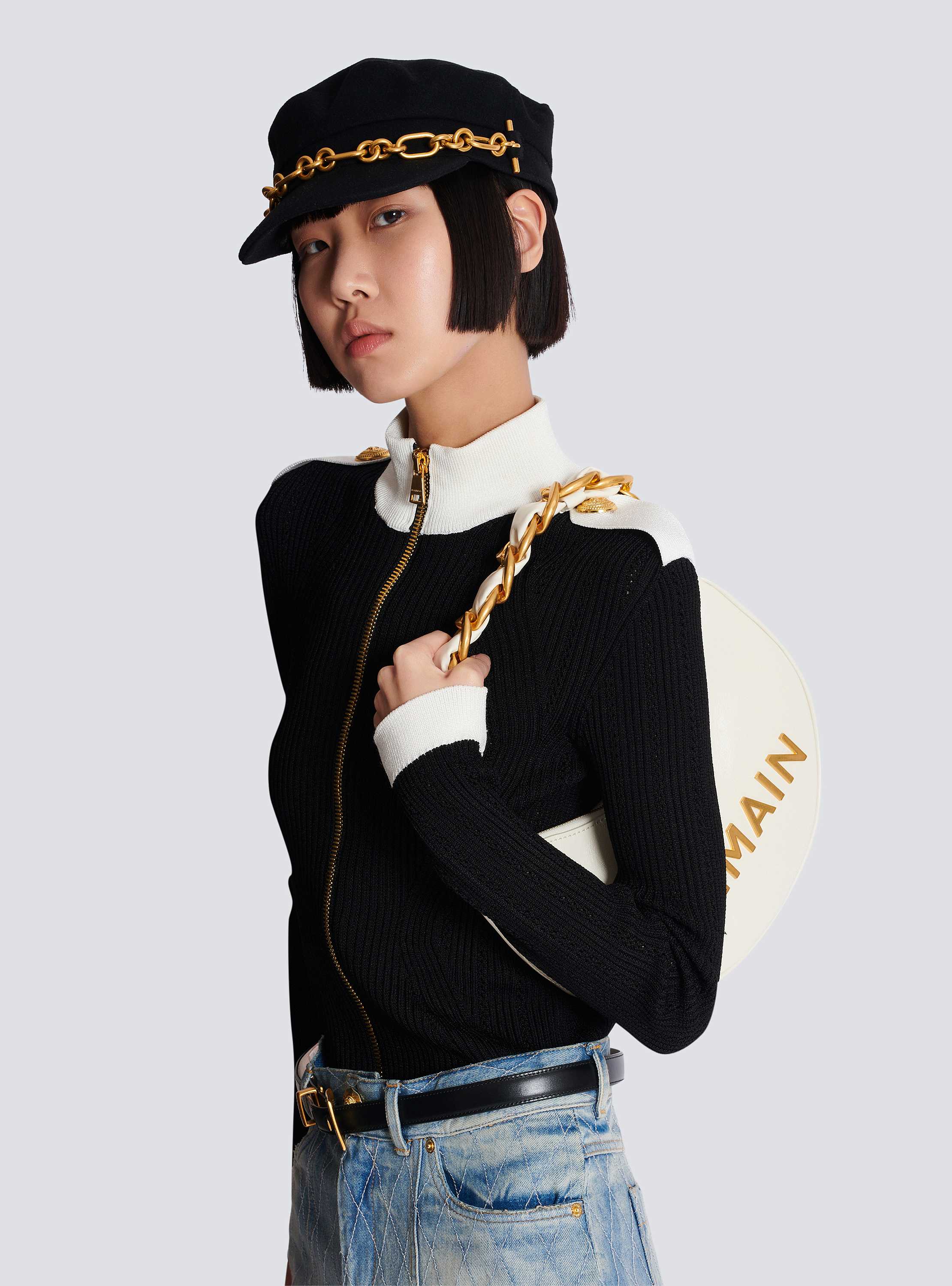 1945 Soft Moon crinkled calfskin leather bag - Women | BALMAIN