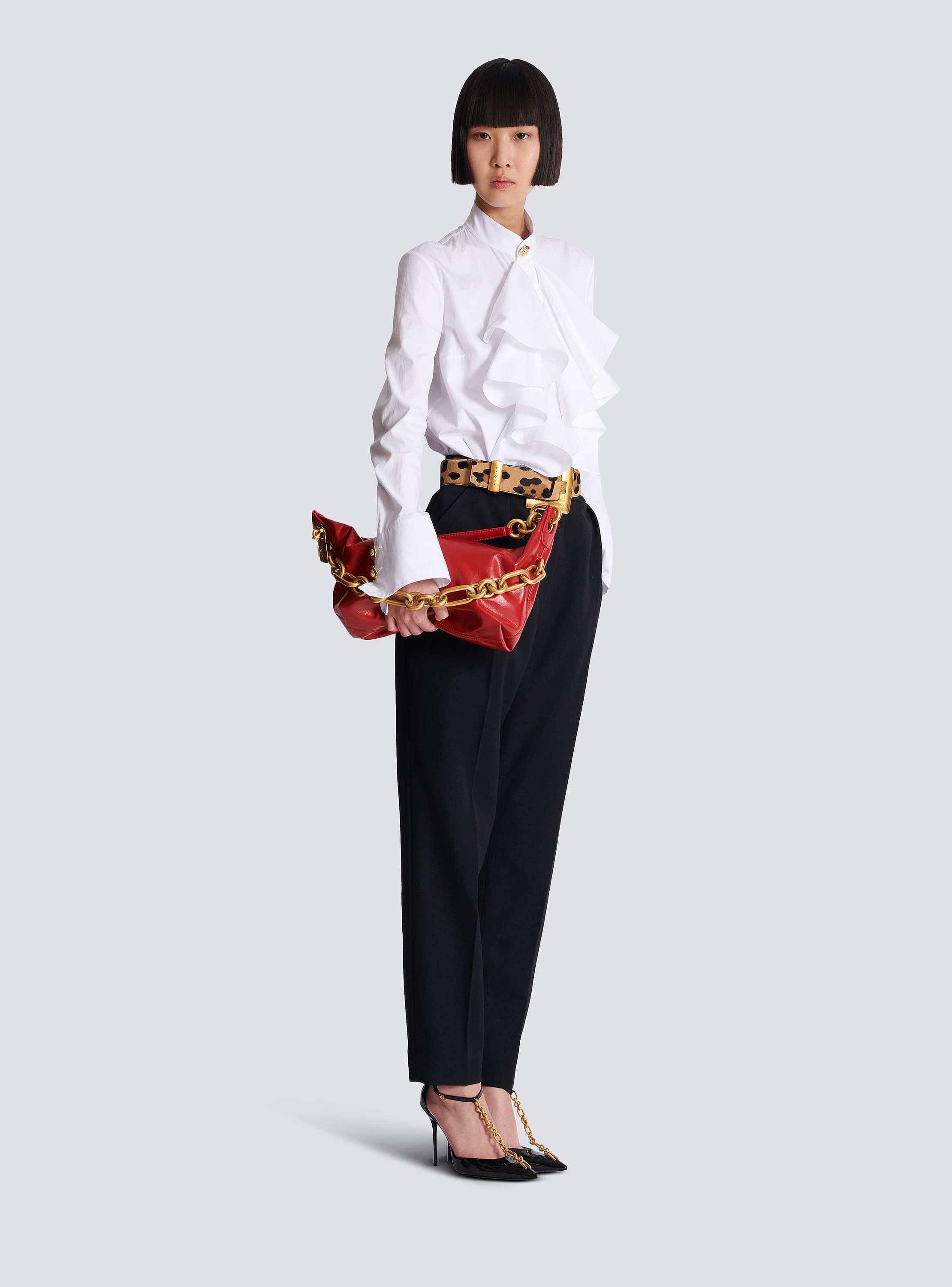 【関税＆送料込み】Balmain 'Sync' Black Medium Shoulder Bag Sync Medium bag in calfskin leather - Women | BALMAIN