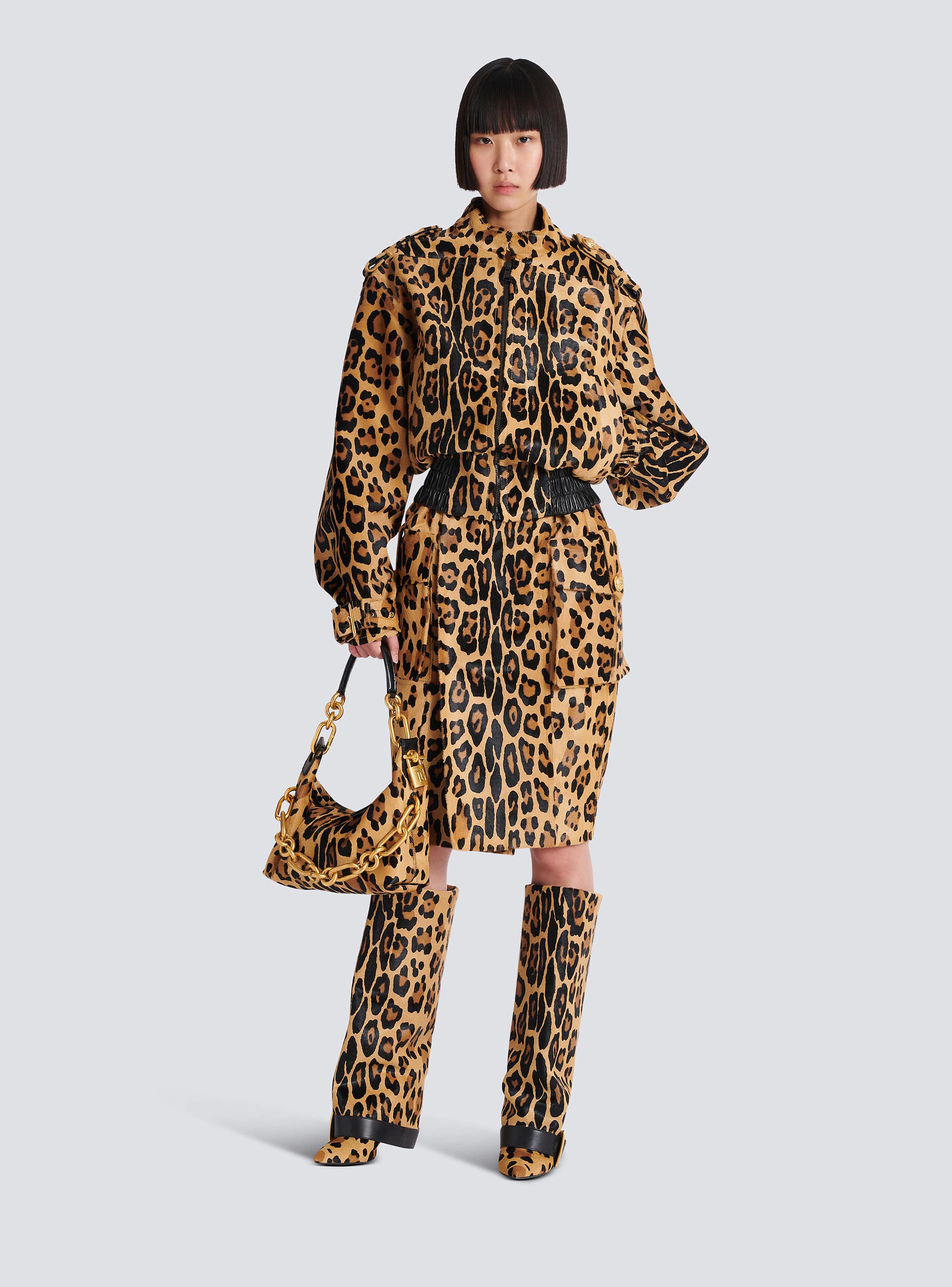 Sync Medium leopard print leather bag