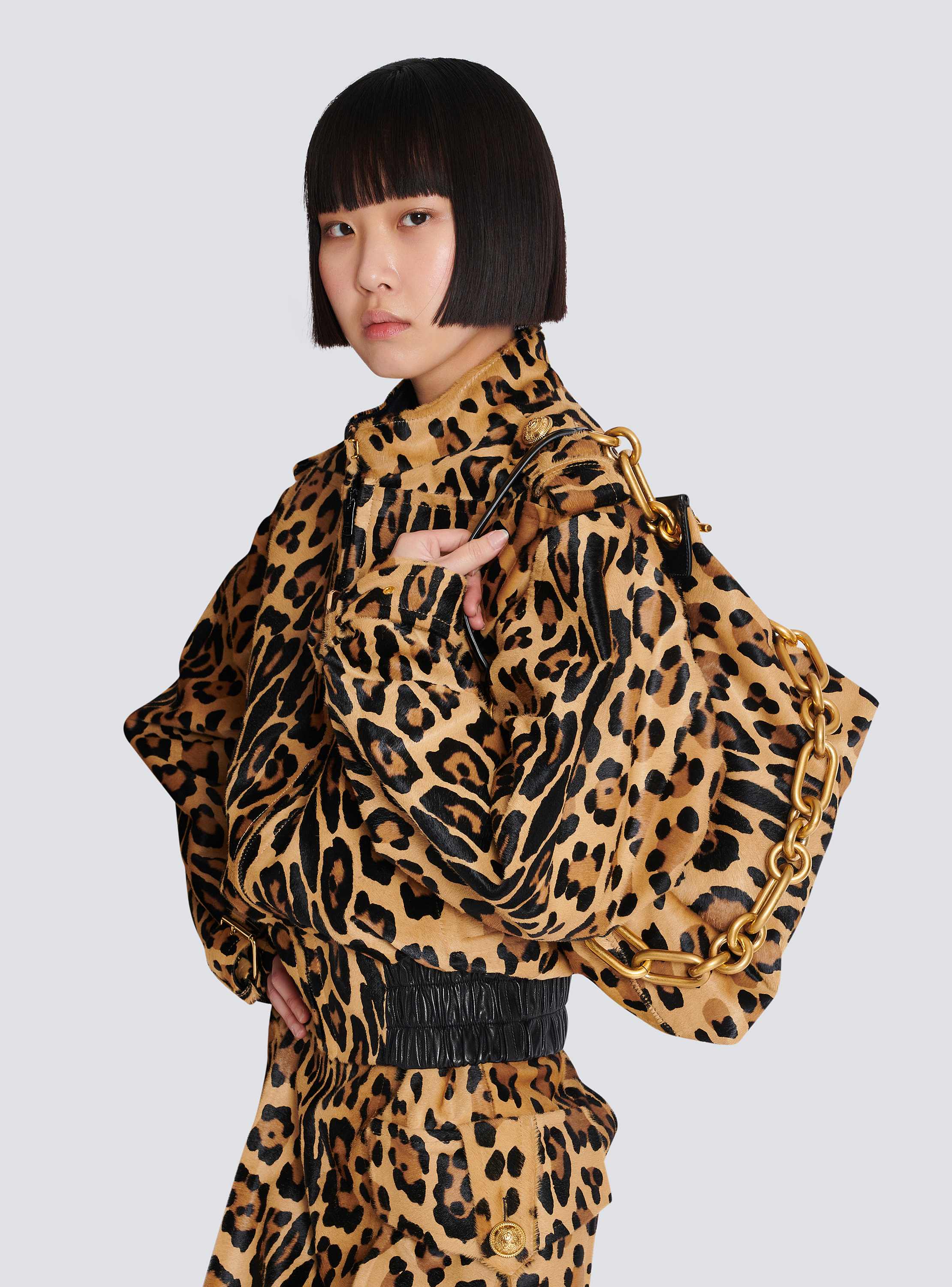 Sync Medium leopard print leather bag