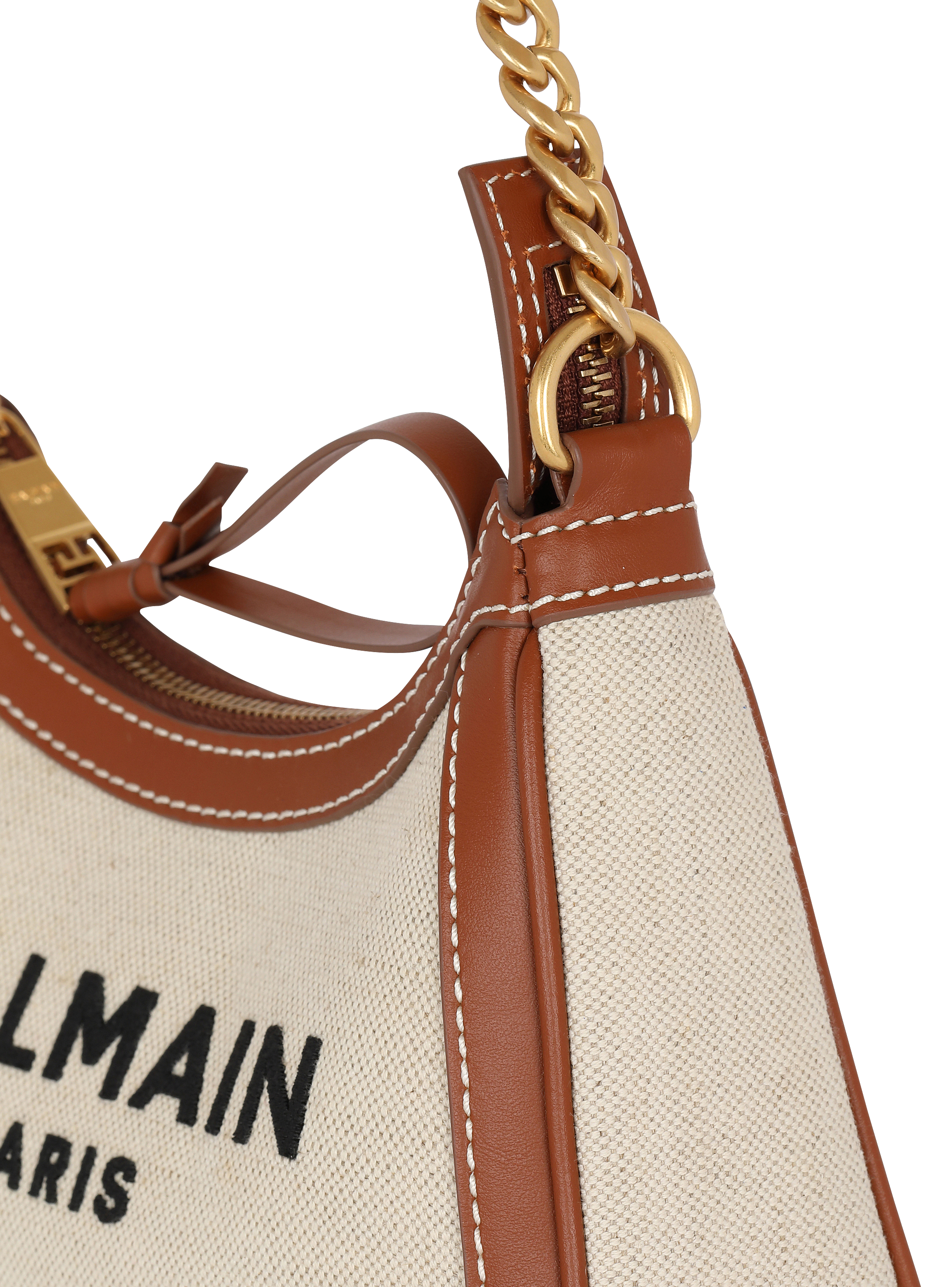 【関税込み】B-Army Shoulder Bag - Balmain - Leather - Neutra B-Army Shoulder canvas and leather bag - Women | BALMAIN