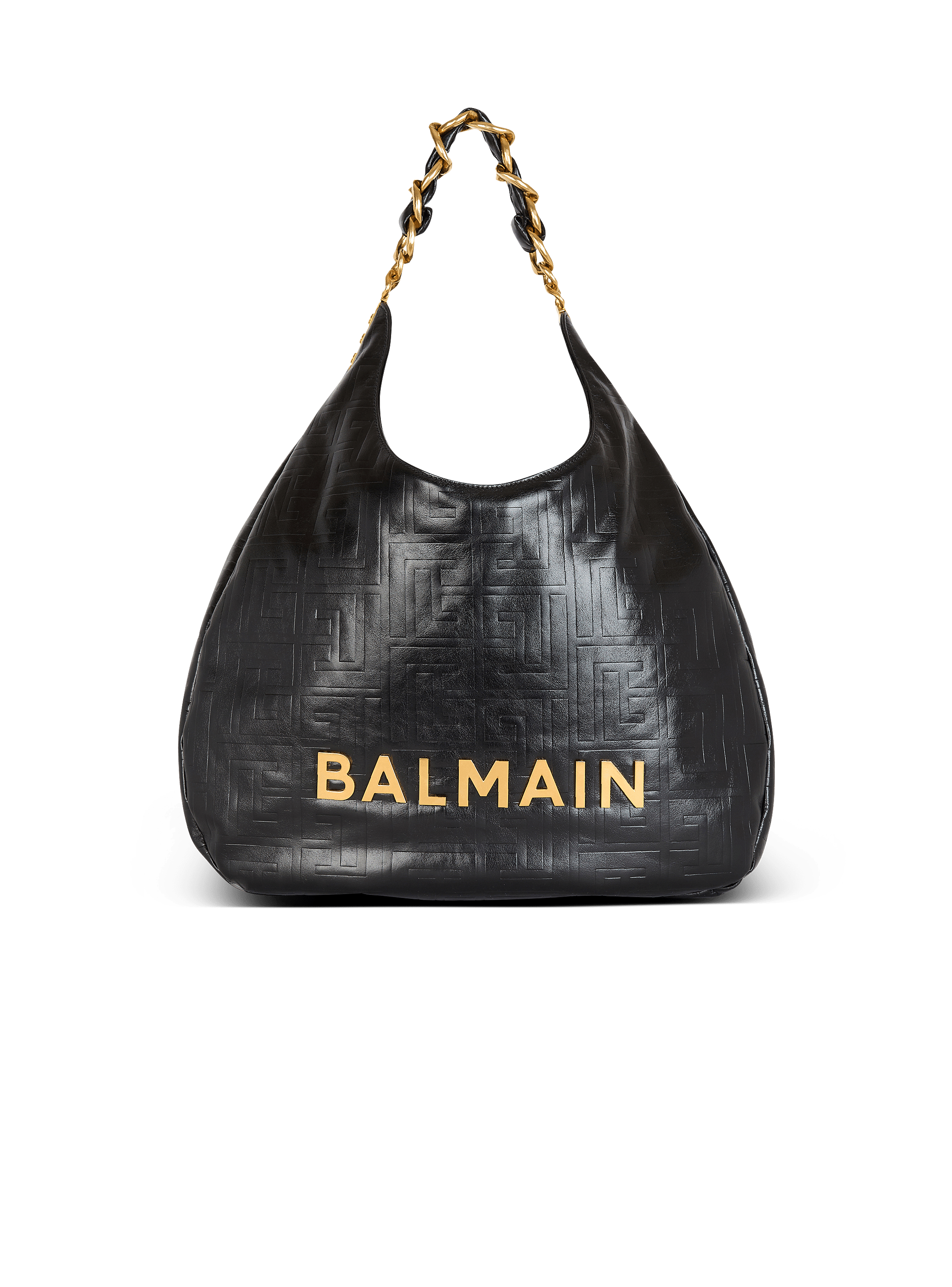1945 Soft Hobo crinkled leather tote bag with monogram
