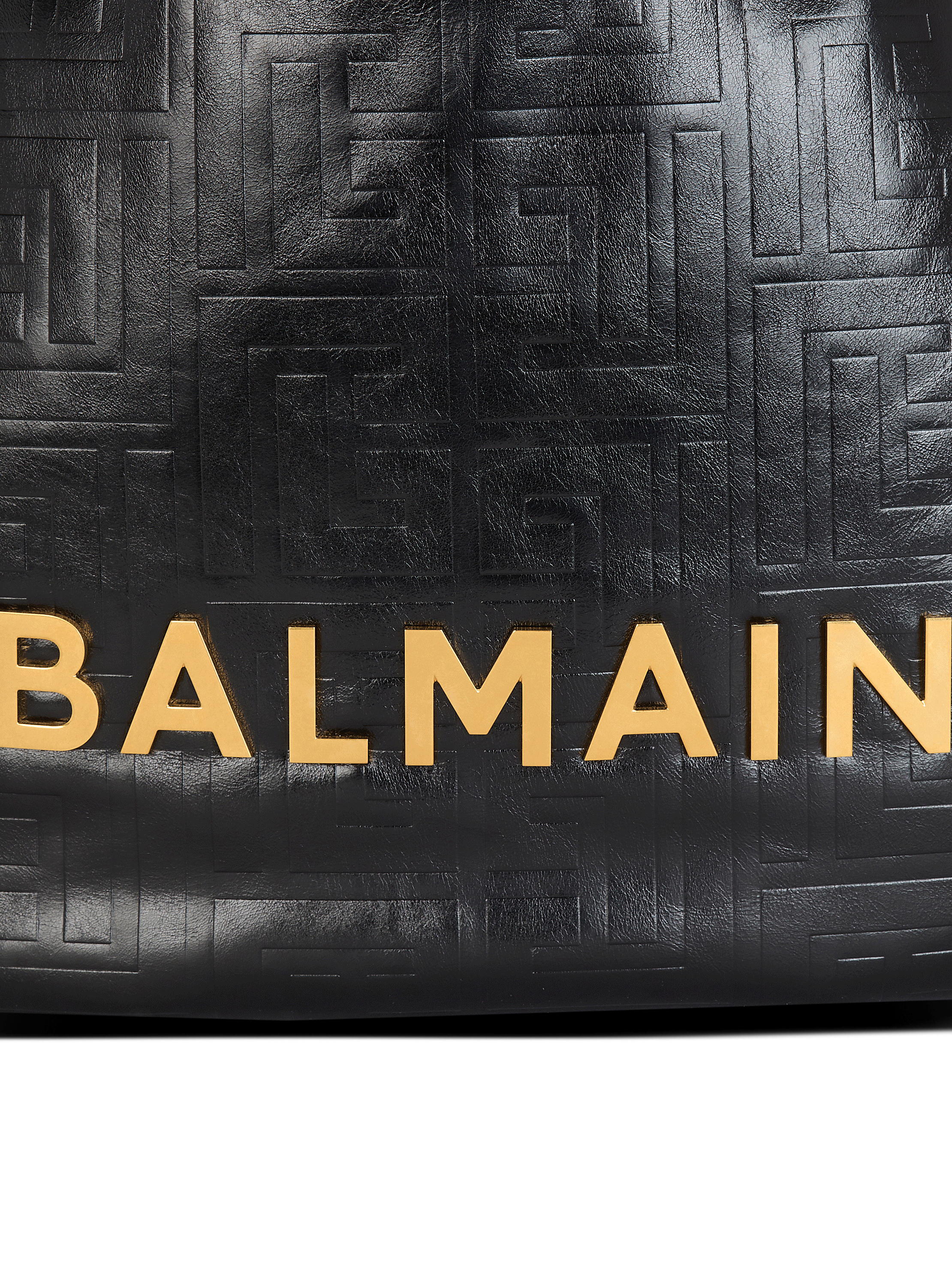 Balmain☆VIP価格 1945 ソフトトートバッグ 1945 Soft Hobo crinkled leather tote bag with monogram black